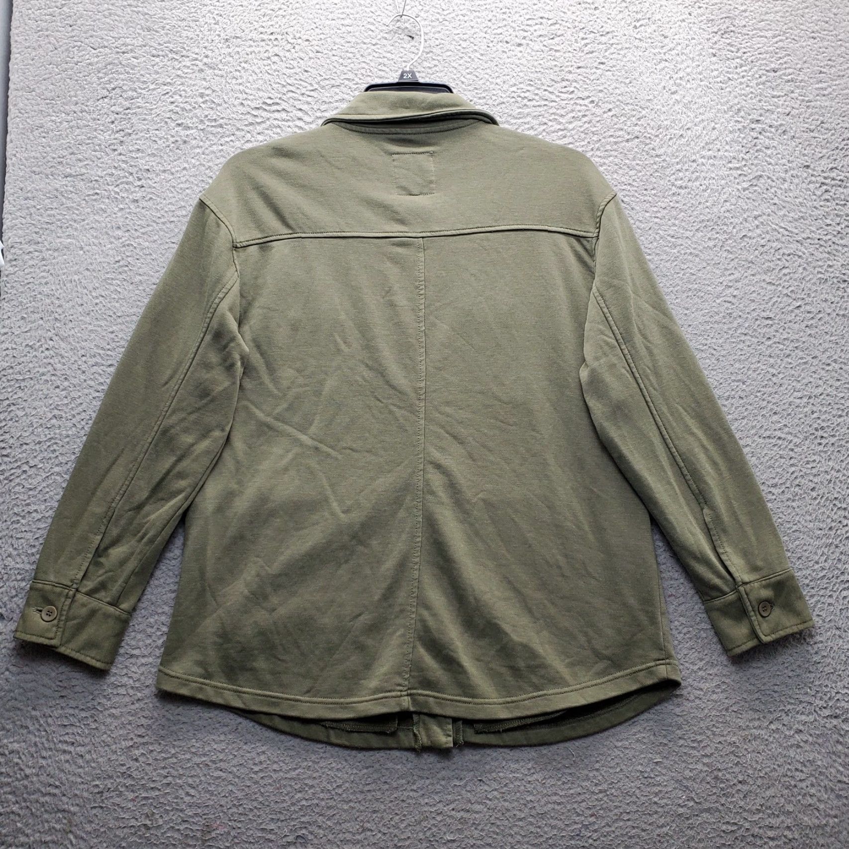 AVEC LES FILLES Avec Les Filles Shirt Jacket Womens Size L Green Fleece Collared Button Front Jacket Size L / US 10 / IT 46 - 2 Thumbnail