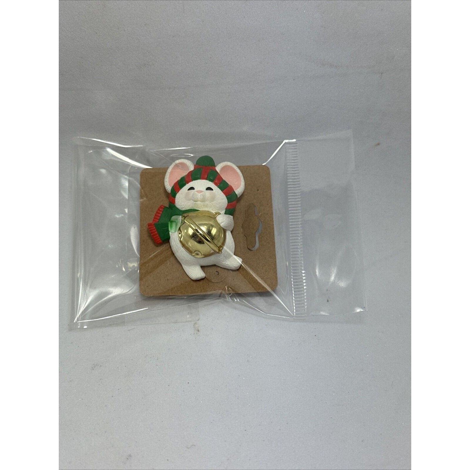 & Other Stories Hallmark White Mouse Jingle Bell Teacher Brooch Pin Button Size ONE SIZE - 8 Thumbnail