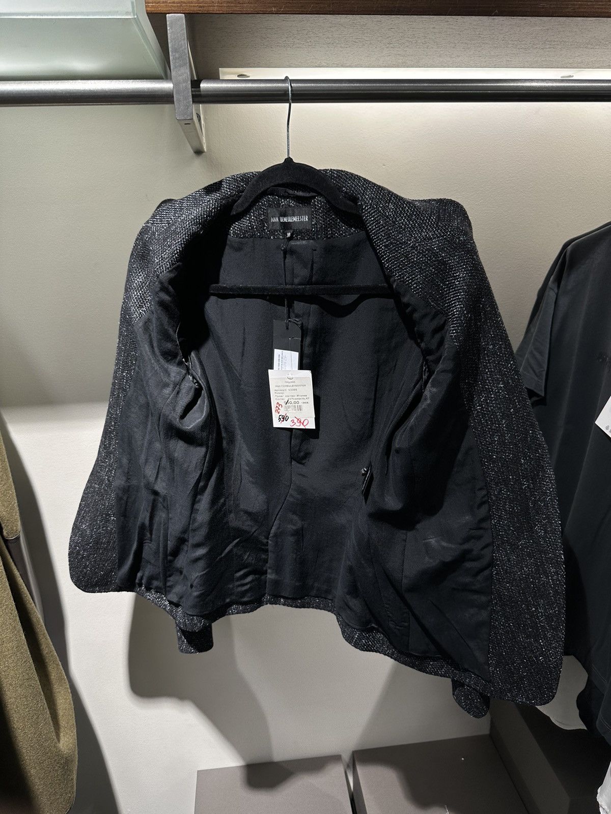 Ann Demeulemeester BNWT! Ann Demeulemeester fleece wool tweed blazer jacket Size XS / US 0-2 / IT 36-38 - 6 Thumbnail