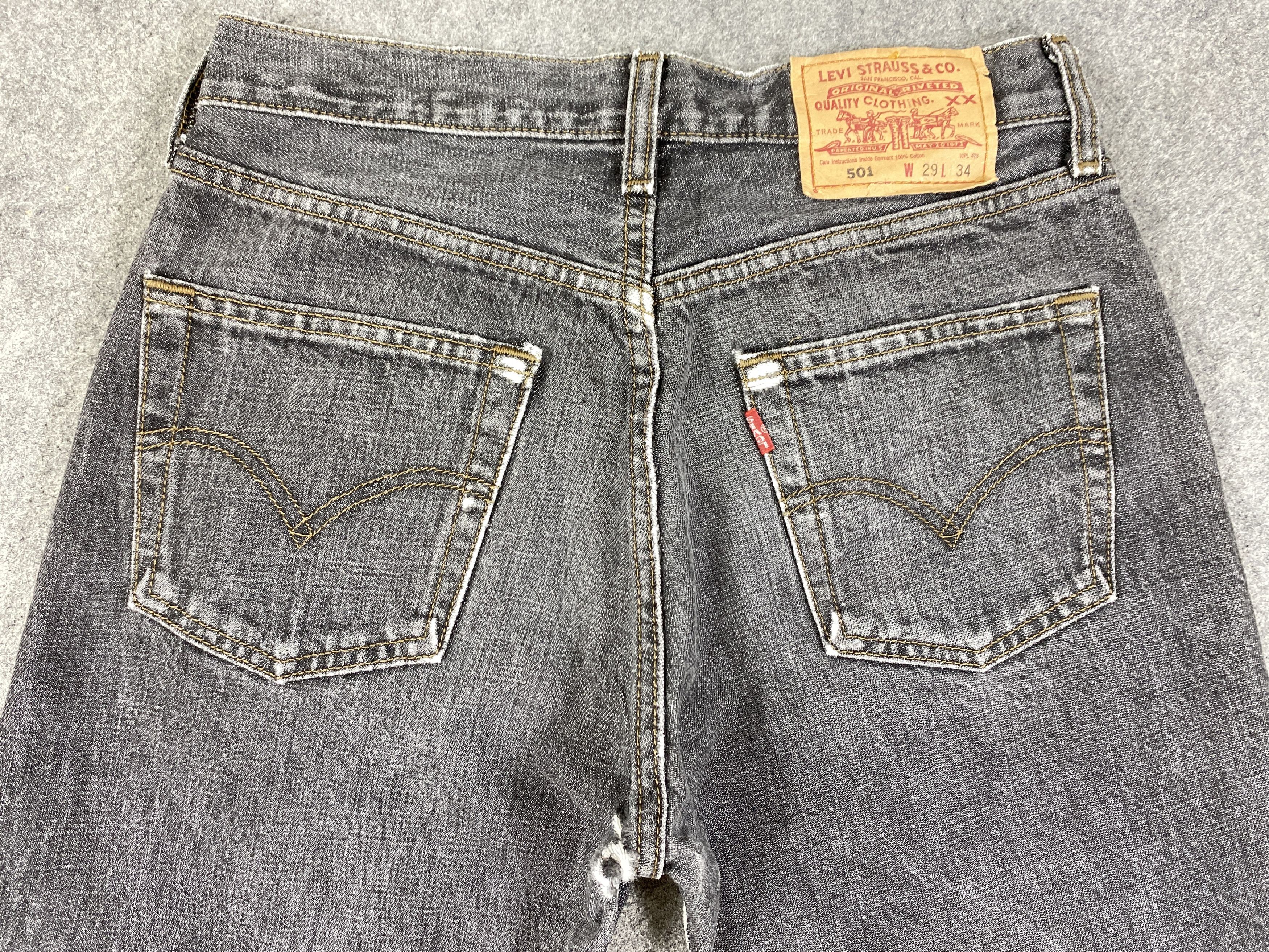 Levi's Black Vintage Levis 501 Jeans 28x25.5 - JN3083 Size US 28 / EU 44 - 4 Thumbnail