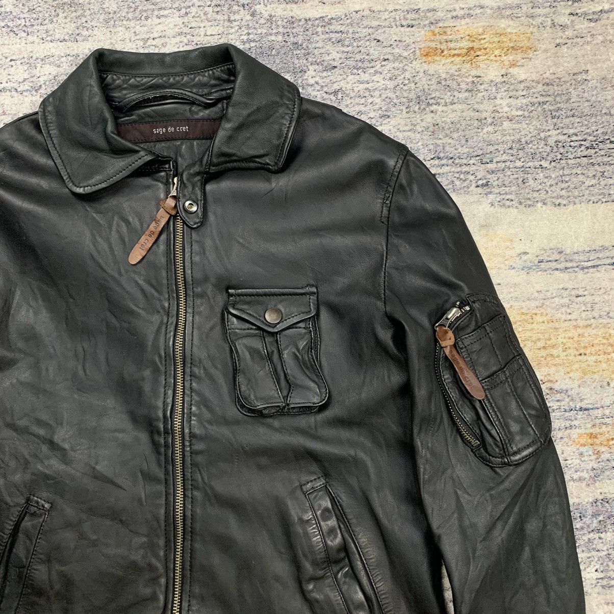 Isamu Katayama Backlash Sage de cret cargo leather jacket Size US M / EU 48-50 / 2 - 4 Thumbnail