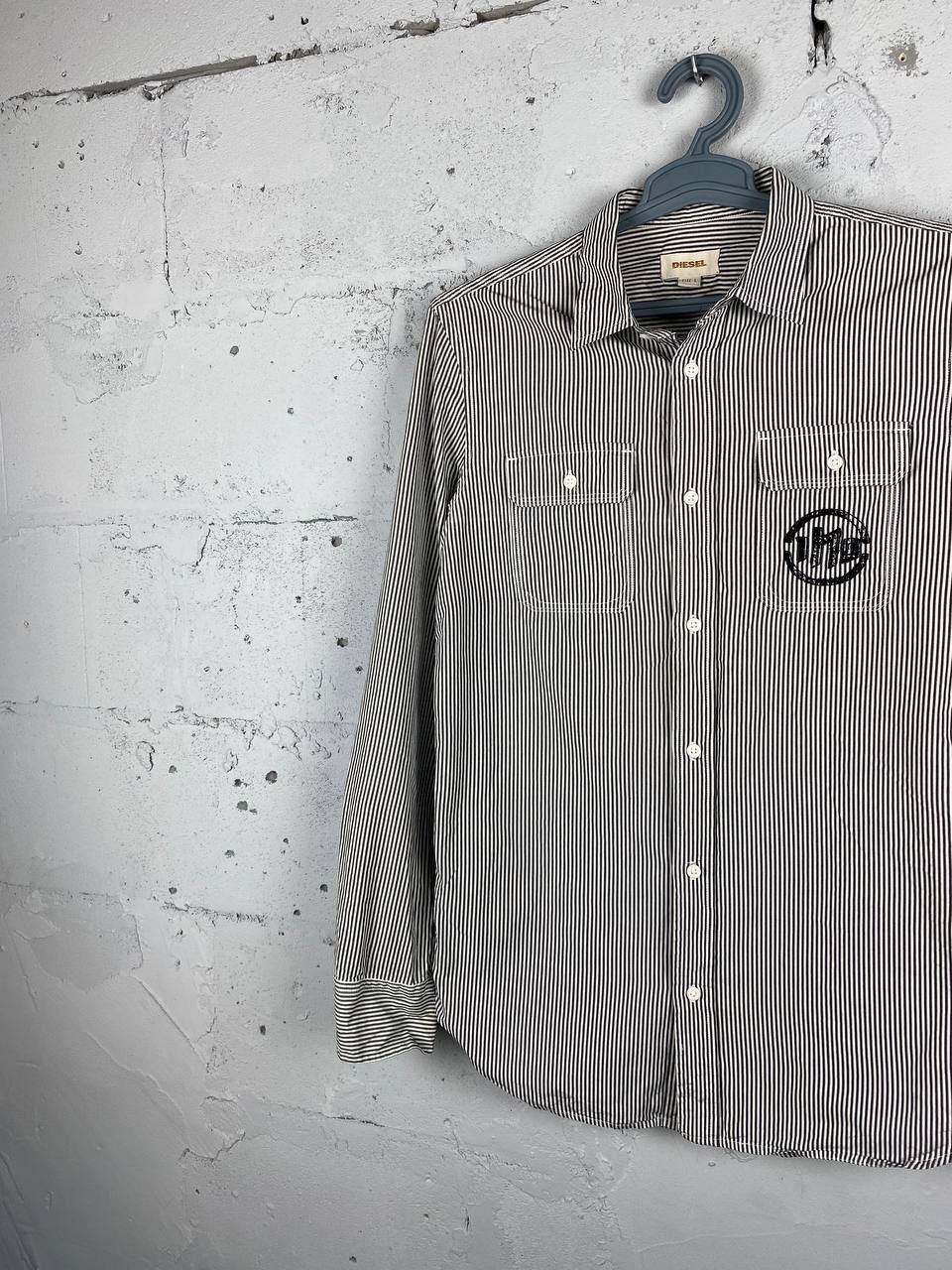 Diesel × Vintage Y2K Striped Avantgarde Diesel Printed Shirt Size L Size US L / EU 52-54 / 3 - 3 Thumbnail