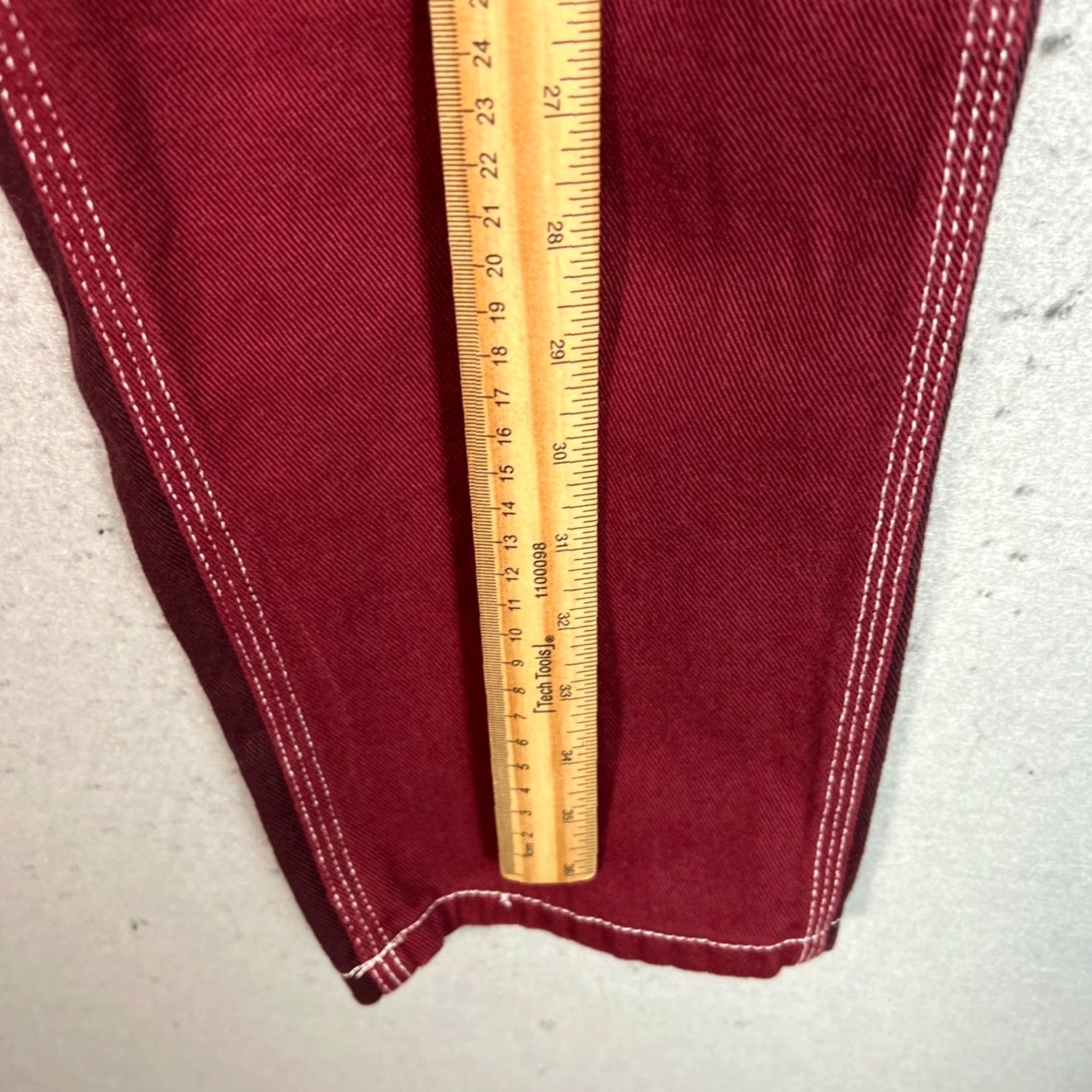 Pacsun VINTAGE PacSun Womens Pants Carpenter Straight Leg Maroon Red 100% Cotton Size 26 Size 26" / US 2 / IT 38 - 6 Thumbnail