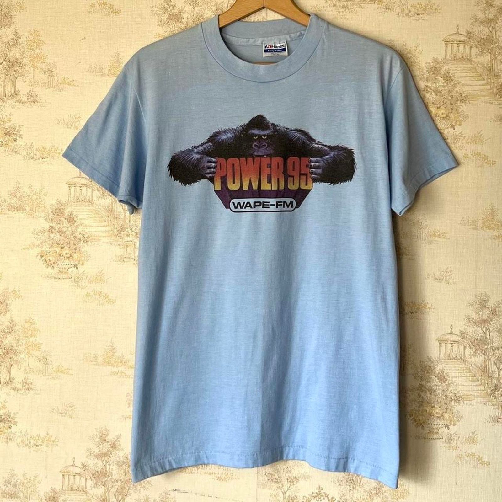 Hanes 80s WAPE Power 95 Radio Tee | Hoyle Dempsey Jacksonville | M Size US M / EU 48-50 / 2 - 2 Thumbnail