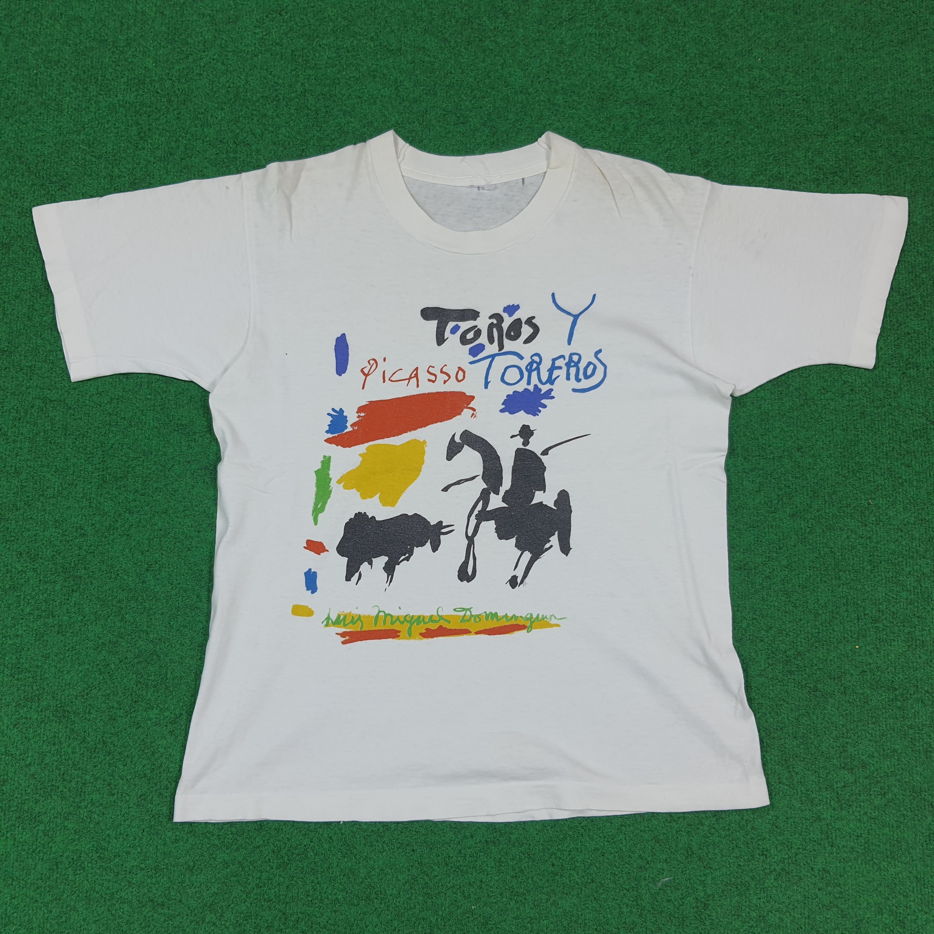 Vintage Vtg 90s Toros Y Torres Picasso Bullfighting Art Tee C294N32 Size US M / EU 48-50 / 2 - 1 Thumbnail