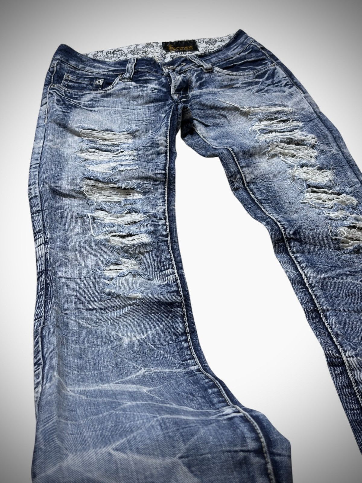 Japanese Brand 2000’s Bless Tokyo - Japanese Archive Punk Distressed Jeans Size 27" / US 4 / IT 40 - 3 Thumbnail