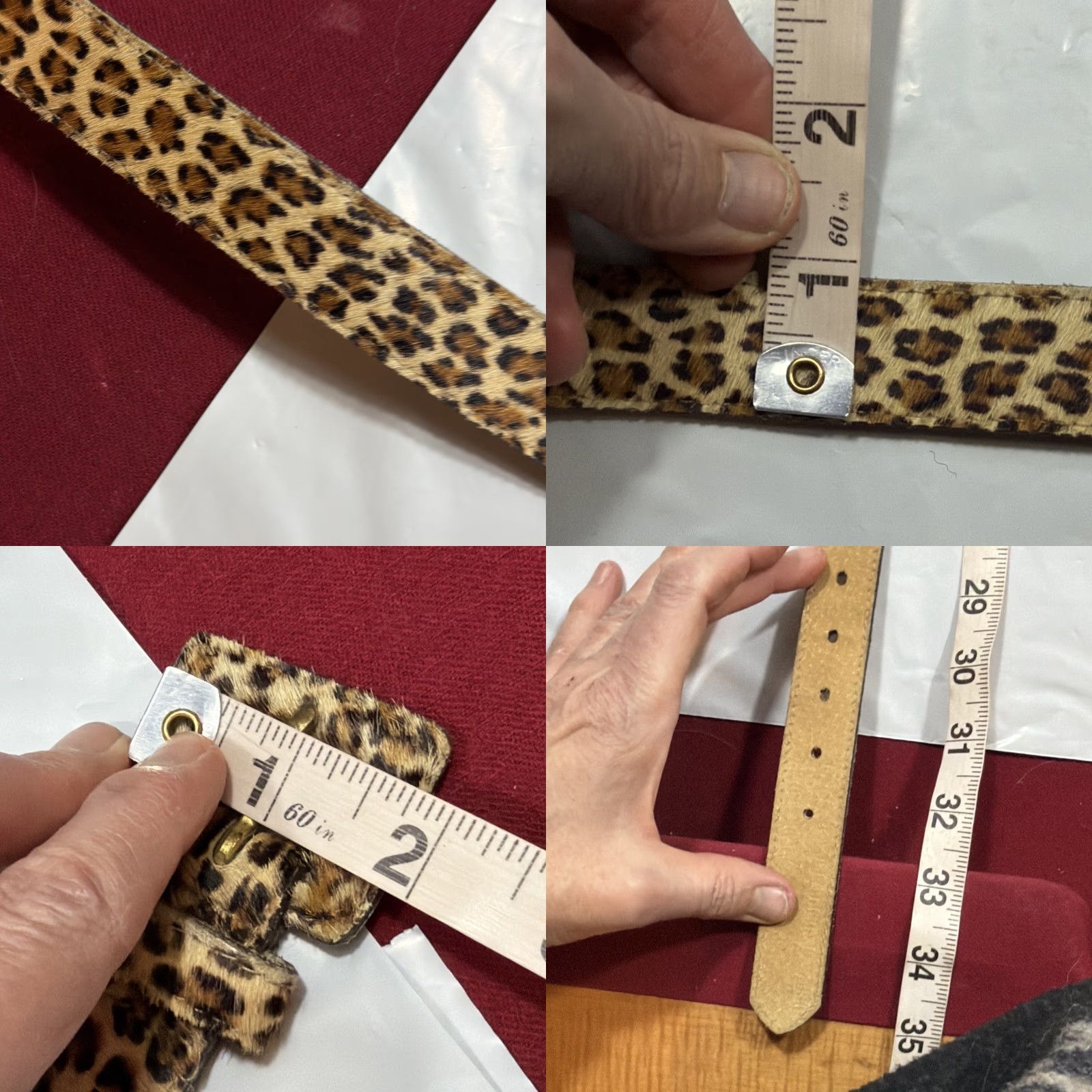 Vintage Express Gold and Brown Leopard Belt Female SV Vegan Belt - Gold Vintage Leopard Print with Shiny  main image 3