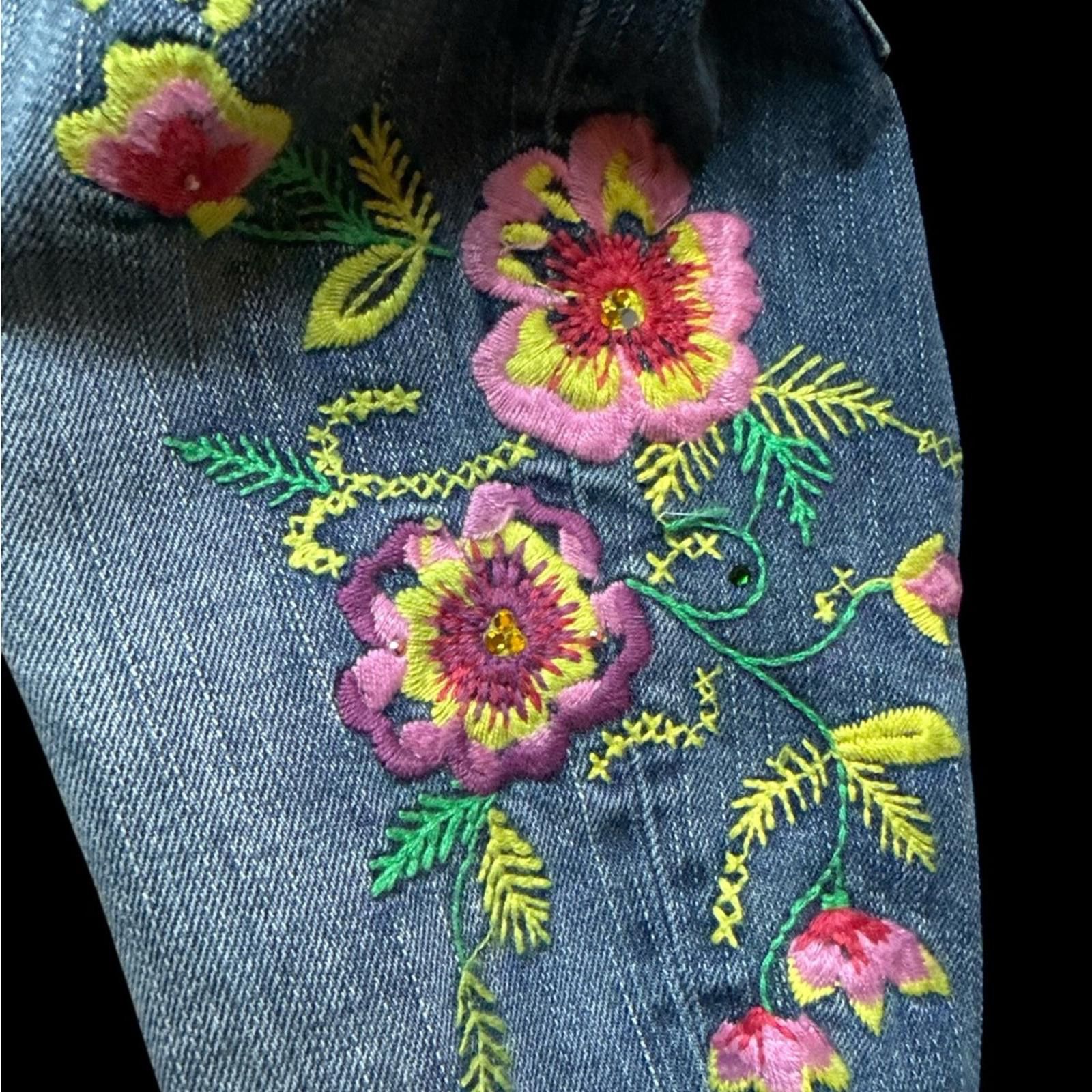D.Gnak By Kang.D Vintage Dolce Gabanna Floral Embroidered Jeans 30 32 lowrise Size 30" / US 8 / IT 44 - 7 Thumbnail
