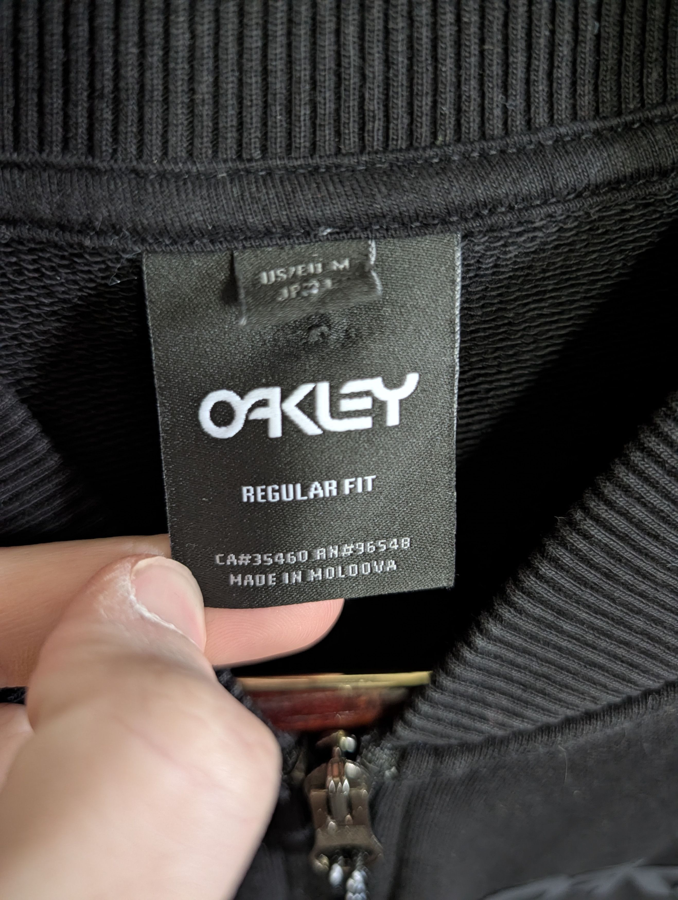 Oakley Black reverse terry logo print zip-up bomber sweatshirt Size US M / EU 48-50 / 2 - 12 Thumbnail