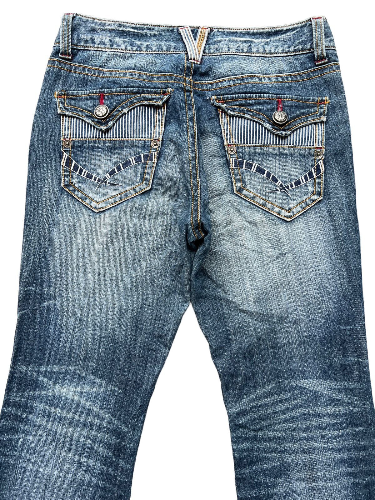 Japanese Brand Flare Copper Smith Distressed Wideleg Denim Jeans 32x33 Size US 32 / EU 48 - 7 Thumbnail