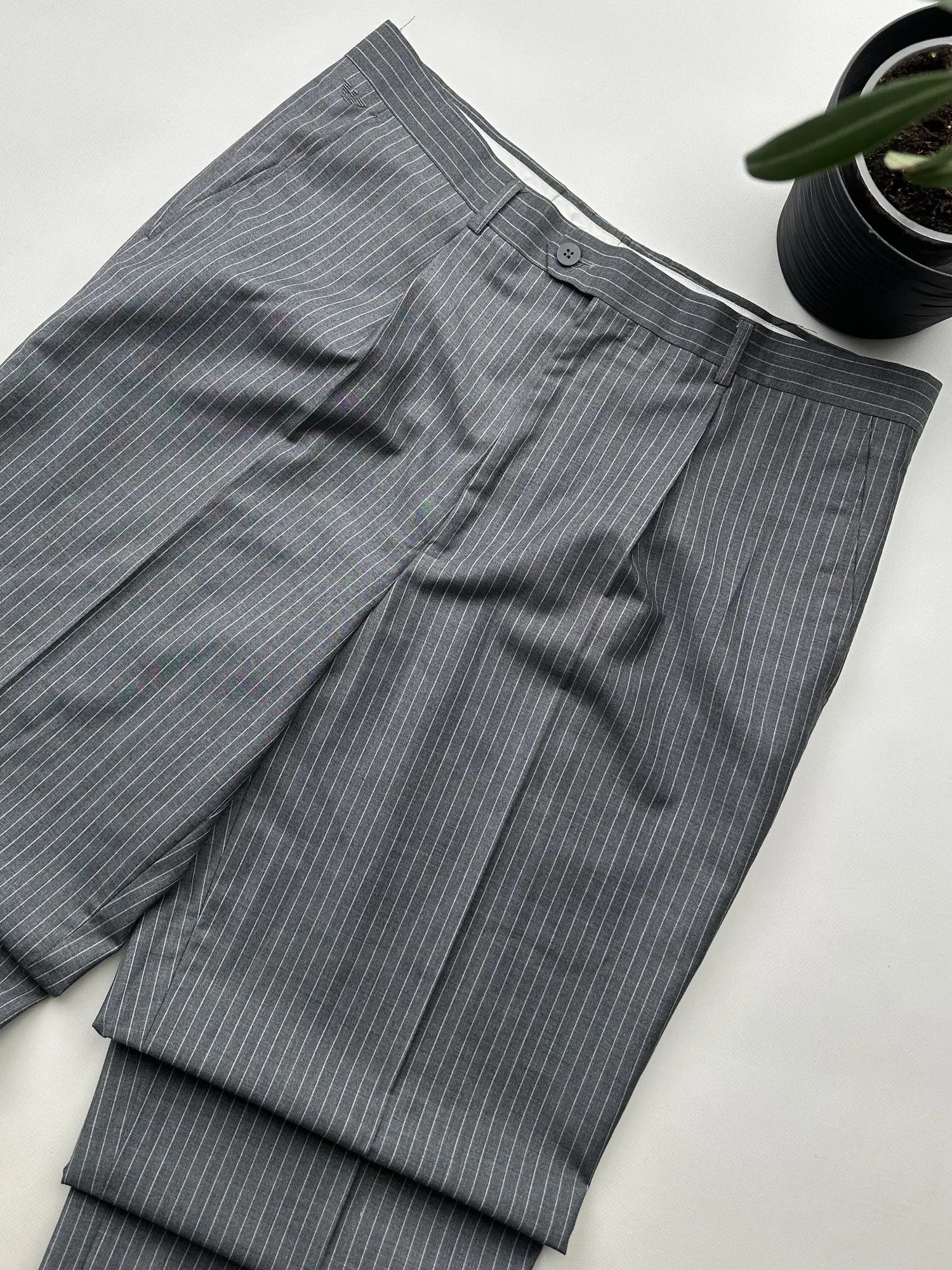 Armani Armani Collezioni Vintage Striped Wool Pants Size US 36 / EU 52 - 2 Thumbnail
