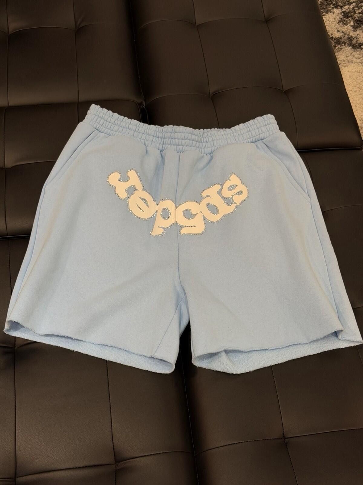 Sp5der Spider Worldwide Sp5der Sweat Shorts Blue VVS Size (Large) Size US 32 / EU 48 - 3 Thumbnail