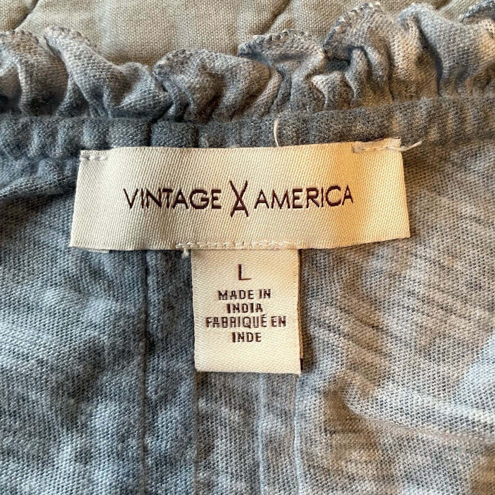 Vintage VINTAGE America Blouse Large Lt Blue Tie Front Cap Sleeve V-Neck Women's Tunic 90s Flower Western Size L / US 10 / IT 46 - 4 Thumbnail