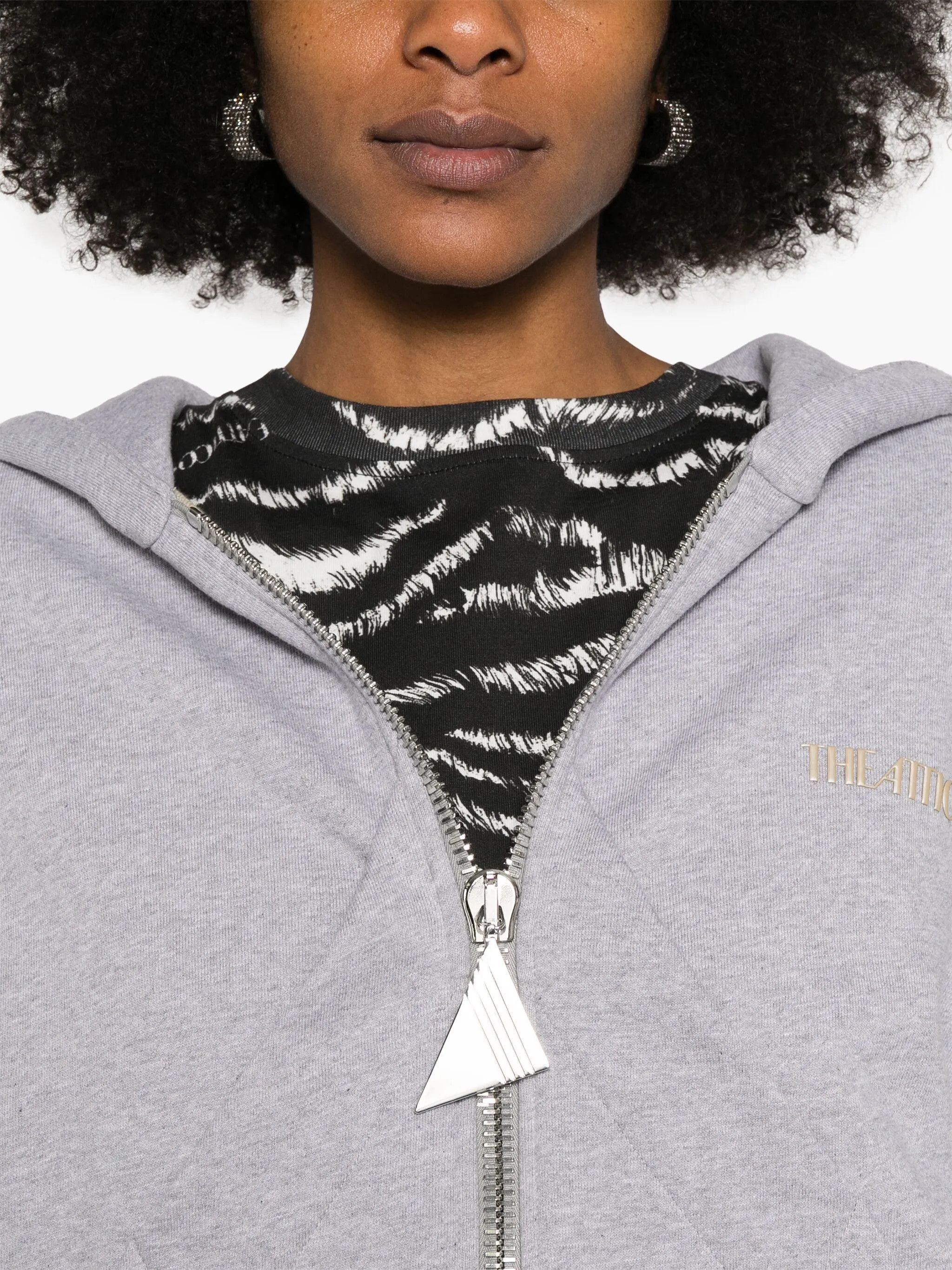 The Attico o1s22i1n0325 Melange Loose Hoodie in Grey Size XS / US 0-2 / IT 36-38 - 5 Thumbnail