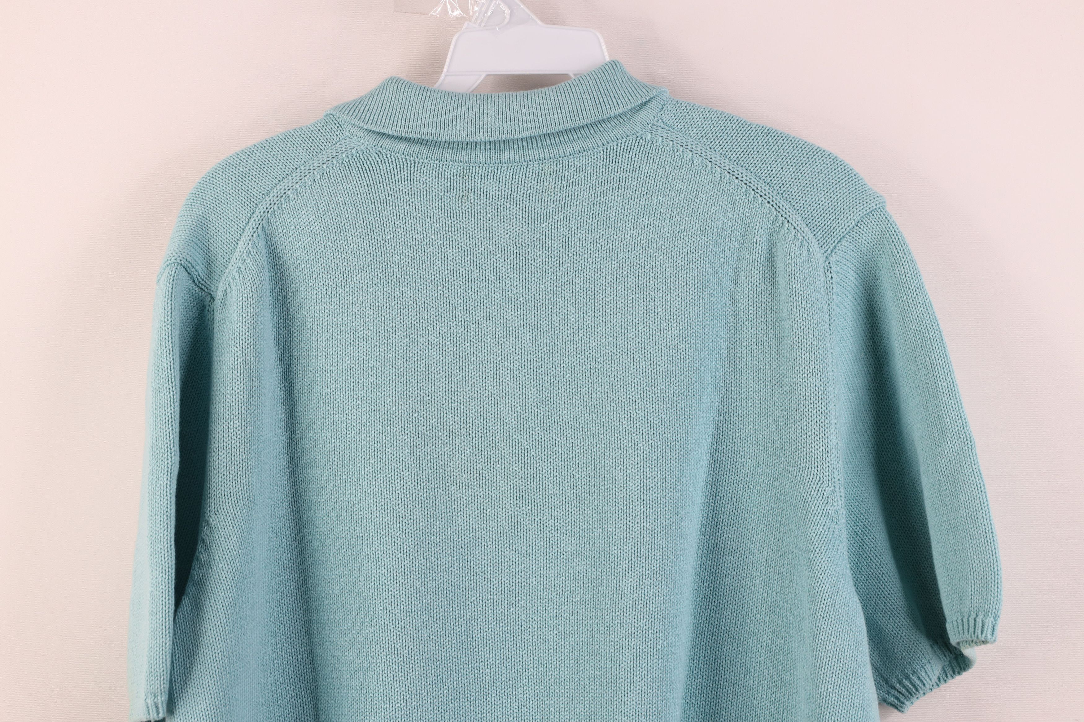 Lands' End Vintage 90s Lands End Knit Short Sleeve Collared Sweater USA Size XL / US 12-14 / IT 48-50 - 9 Thumbnail