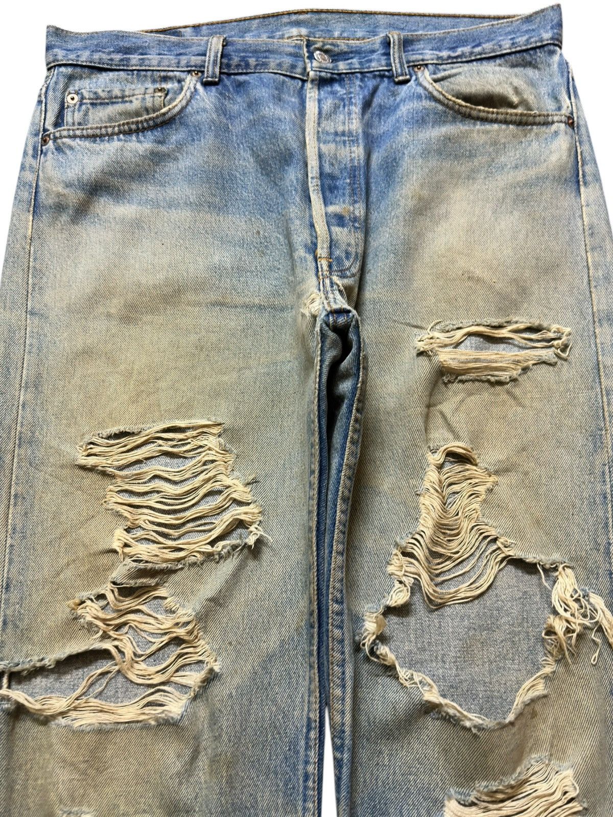 Levi's Vintage Clothing Vintage Levi’s 501 Mudwash Ripped Distressed Denim Size US 34 / EU 50 - 2 Thumbnail