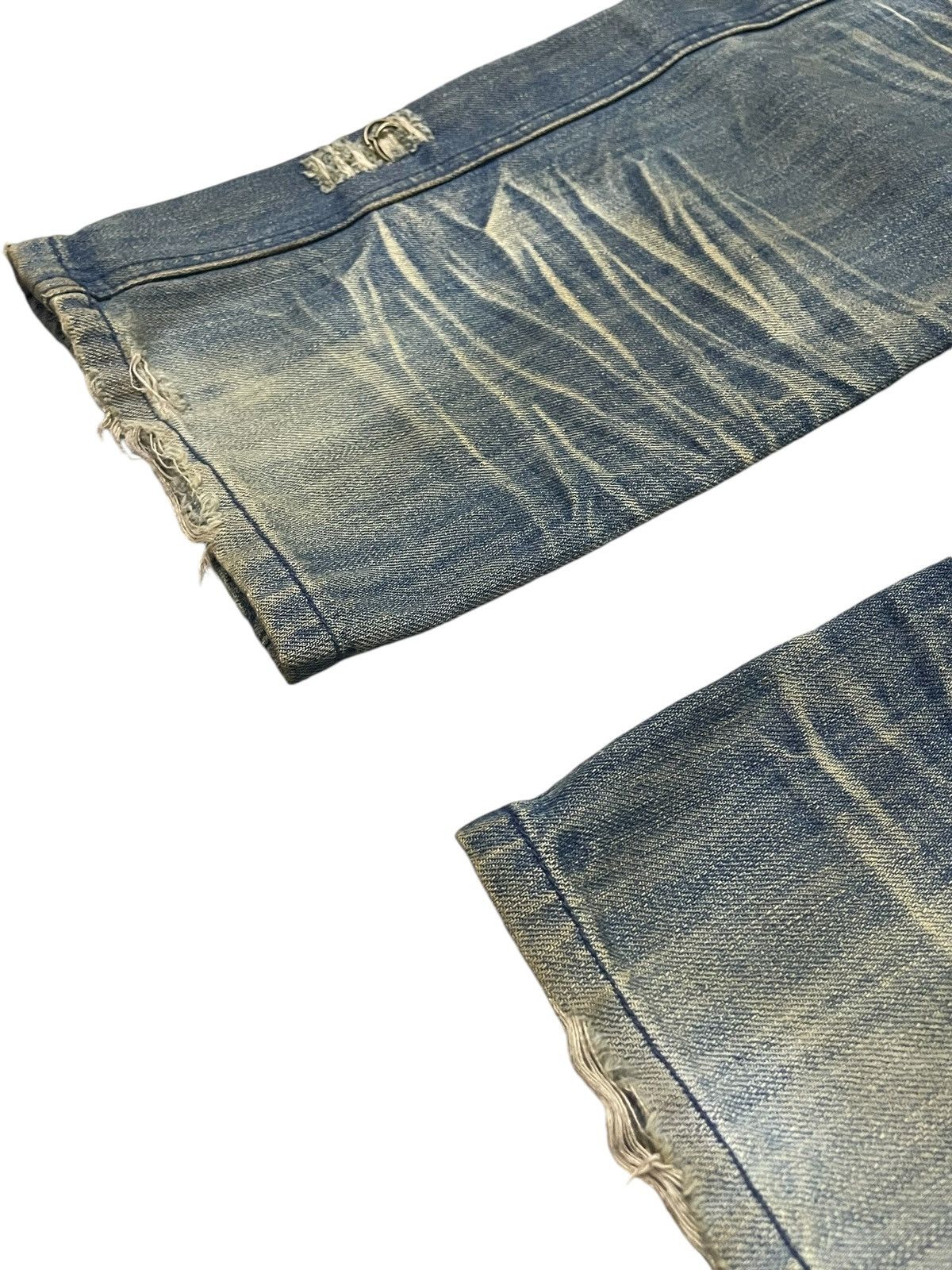 If Six Was Nine × Japanese Brand × Junya Watanabe Crazy Race Pierced & Studded Panelled Poem Mud Jeans Size US 32 / EU 48 - 19 Thumbnail