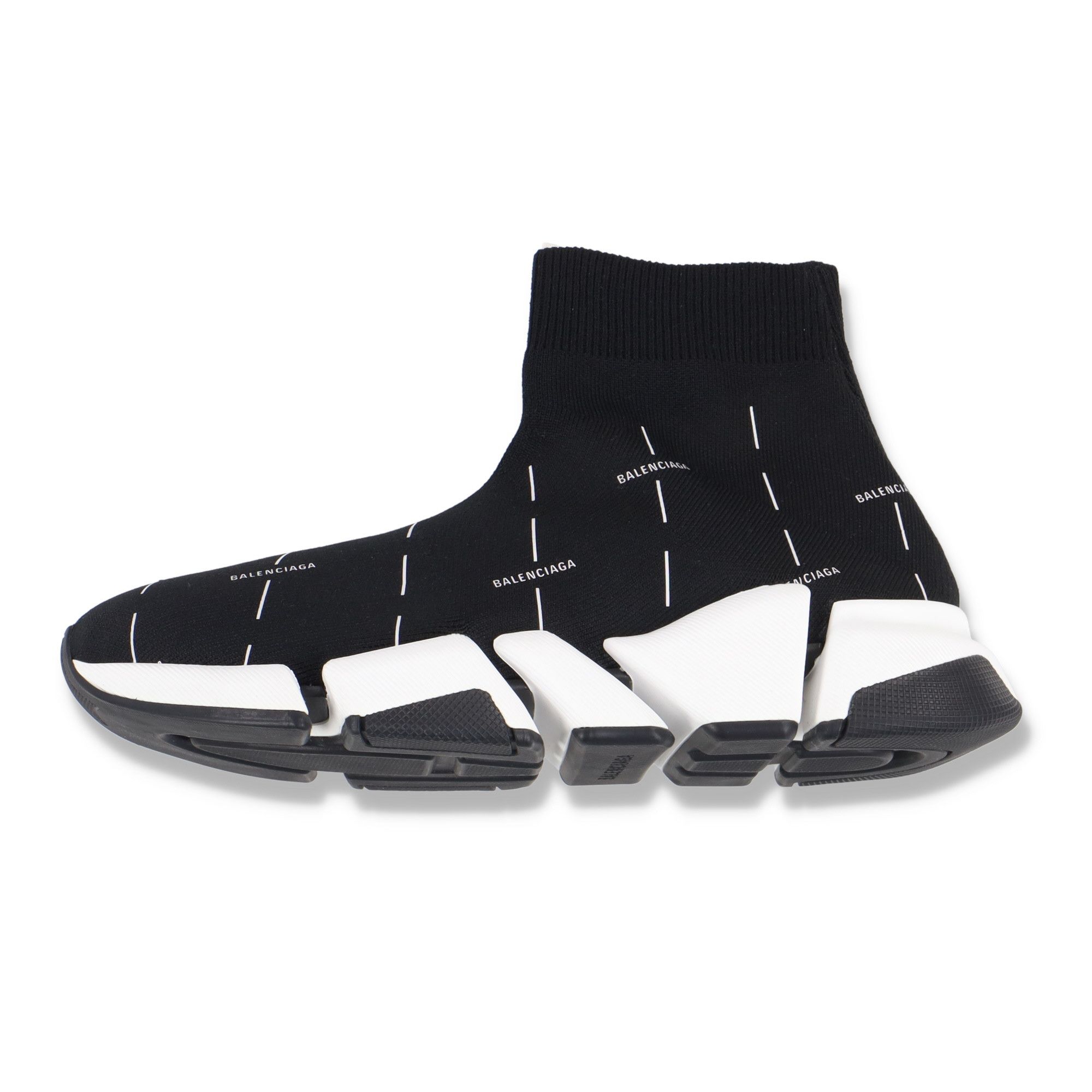 Balenciaga Black Speed 2.0 Allover Logo Trainers Size US 6 / IT 36 - 1 Thumbnail