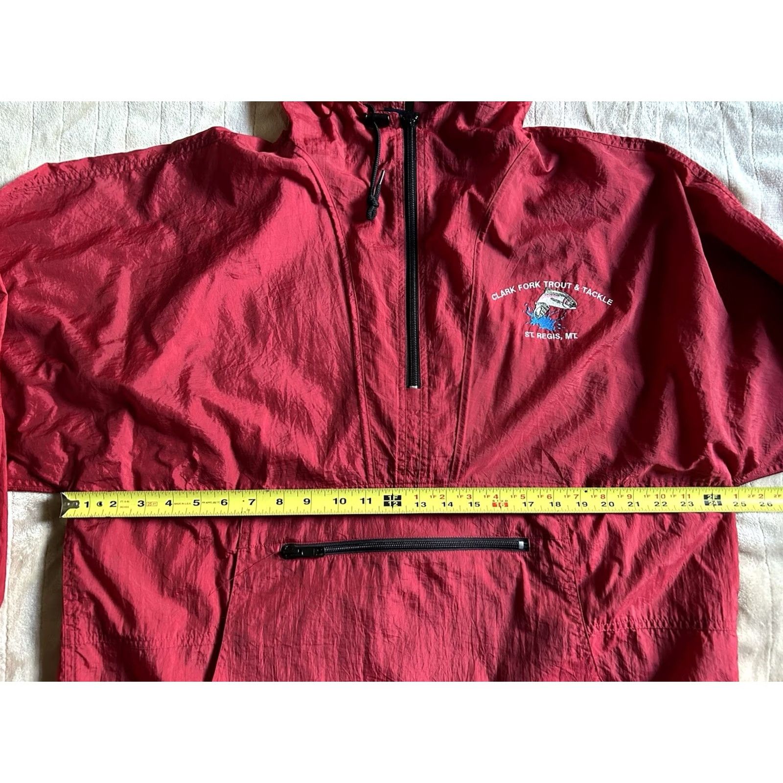 Rains VINTAGE Rain Jacket Mens L Lightweight Red 90s Fishing River Clark Fork Tackle Rain Coat Size US L / EU 52-54 / 3 - 8 Thumbnail