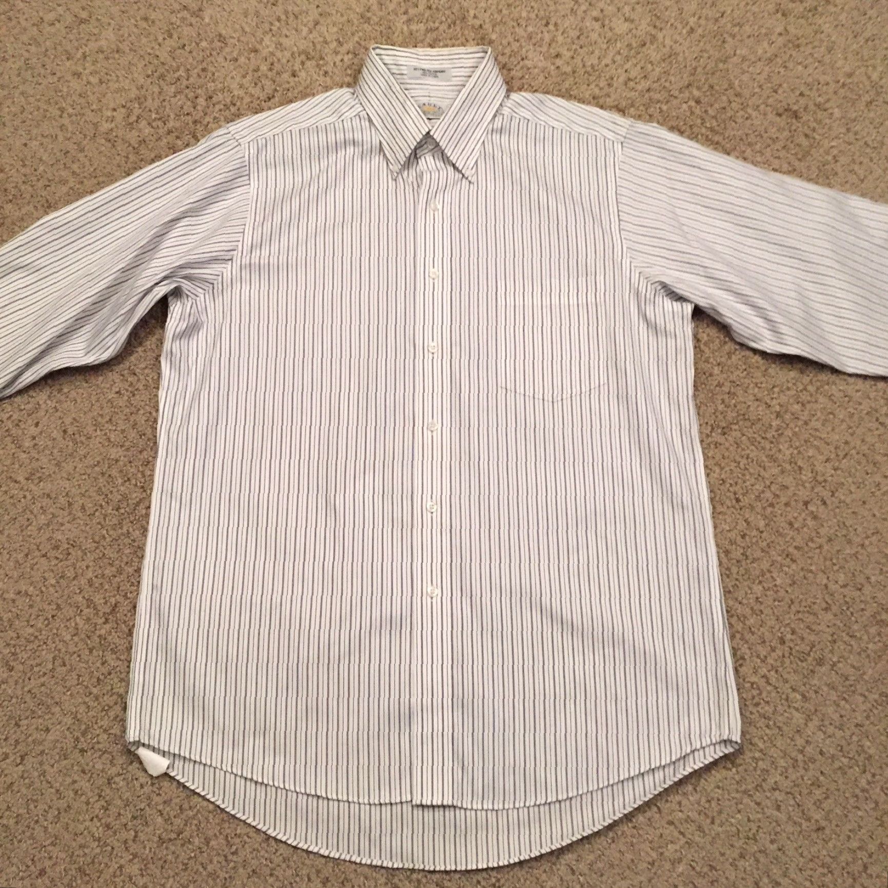 Vintage Eagle Shirtmakers Shirt Mens 16 Purple Striped Long Sleeve Button-Down Shirt Size US L / EU 52-54 / 3 - 5 Thumbnail