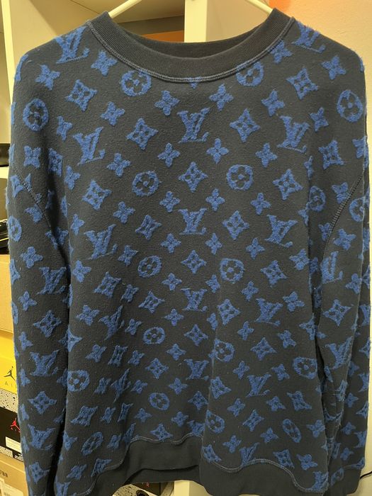 Louis Vuitton Blue Monogram Jacquard Crew Neck Sweatshirt S Louis Vuitton |  The Luxury Closet
