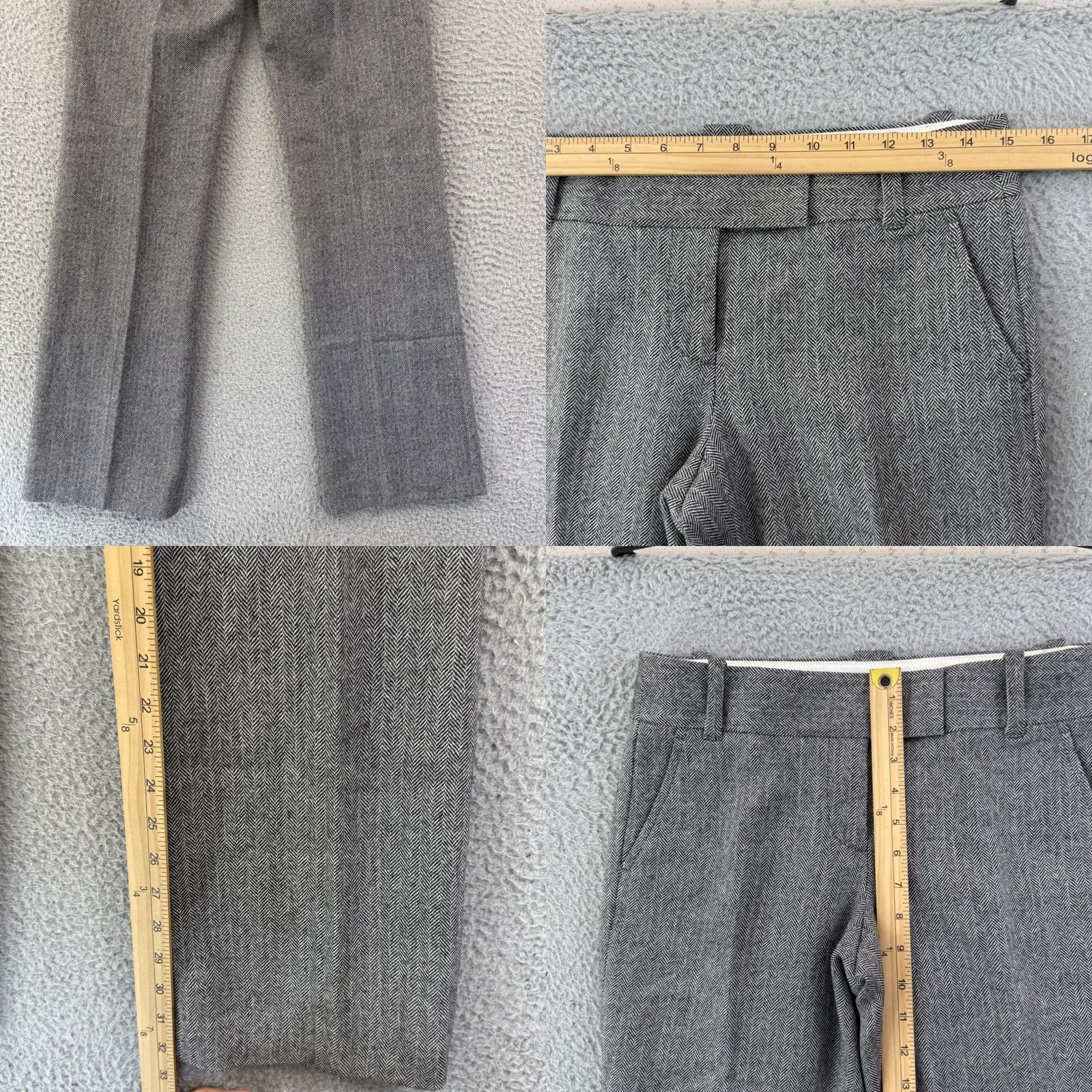 J.Crew J.Crew Dress Pants Womens 2 Gray Wool Herringbone Pleated City Fit Business Size 26" / US 2 / IT 38 - 8 Thumbnail
