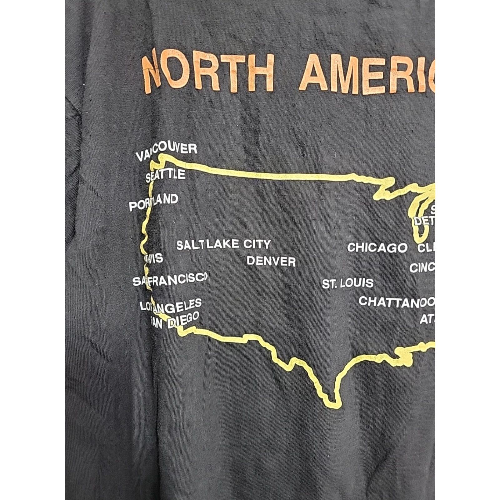 Vintage VINTAGE Jethro Tull North American Tour 91 T Shirt CCI Mens Black XL Graphic Print Rock Band Short Sleeve Crew Neck 24x26.5 Girls? Size US XL / EU 56 / 4 - 7 Thumbnail