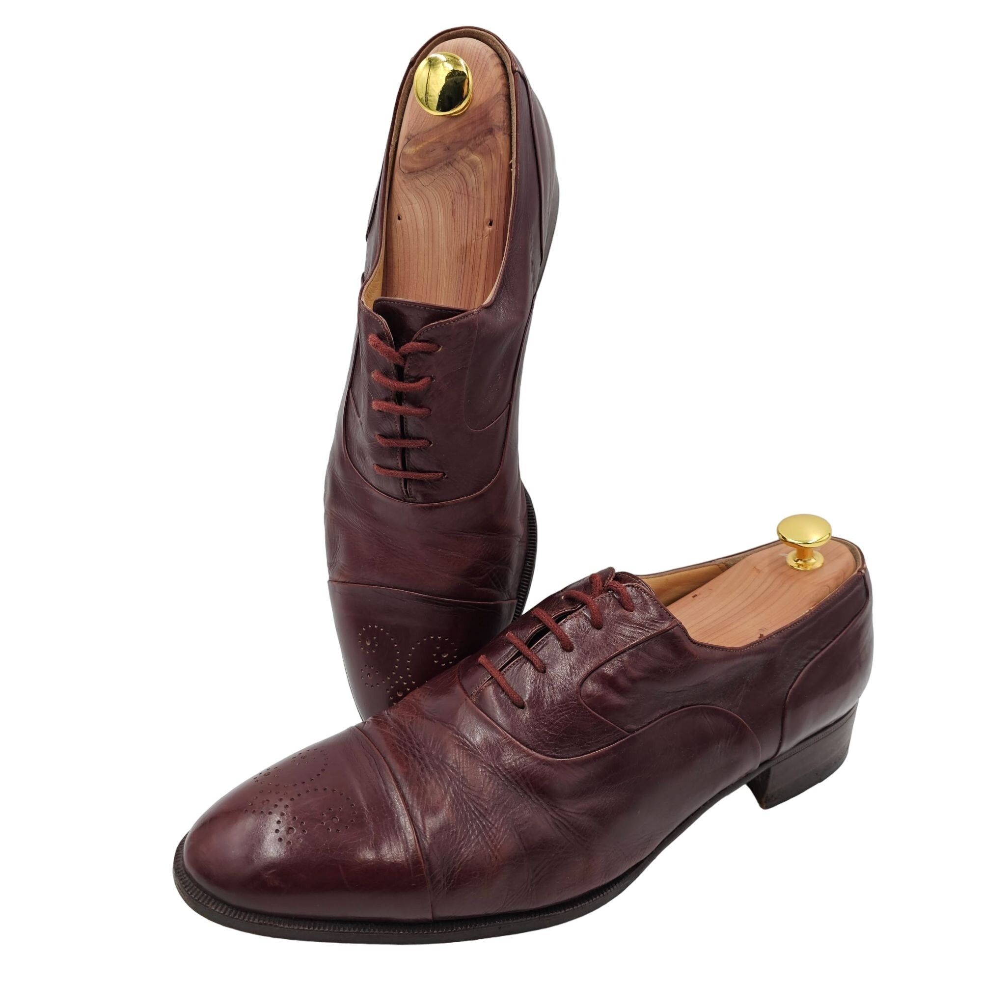 Bally Vintage Bally Italy Dress Shoes Men's 10.5 Burgundy Calfskin Size US 10.5 / EU 43-44 - 8 Thumbnail