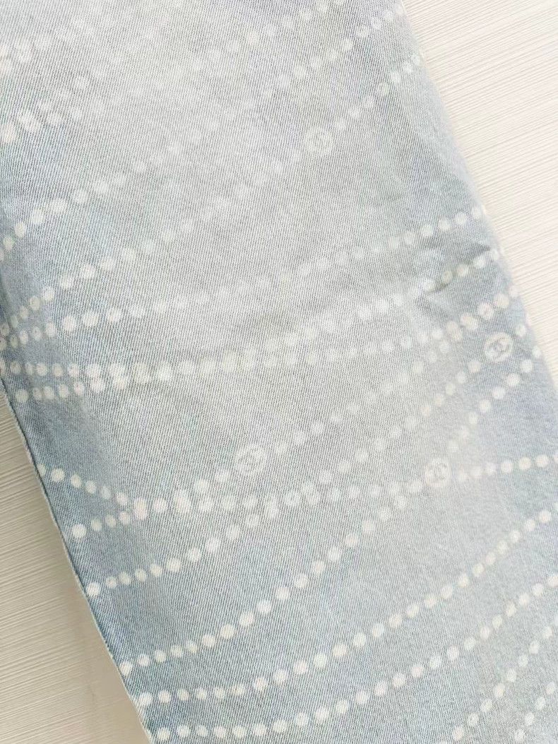 Chanel Chanel 25P light blue pearl jeans wide-leg trousers Size 24" / US 00 / IT 34 - 5 Thumbnail