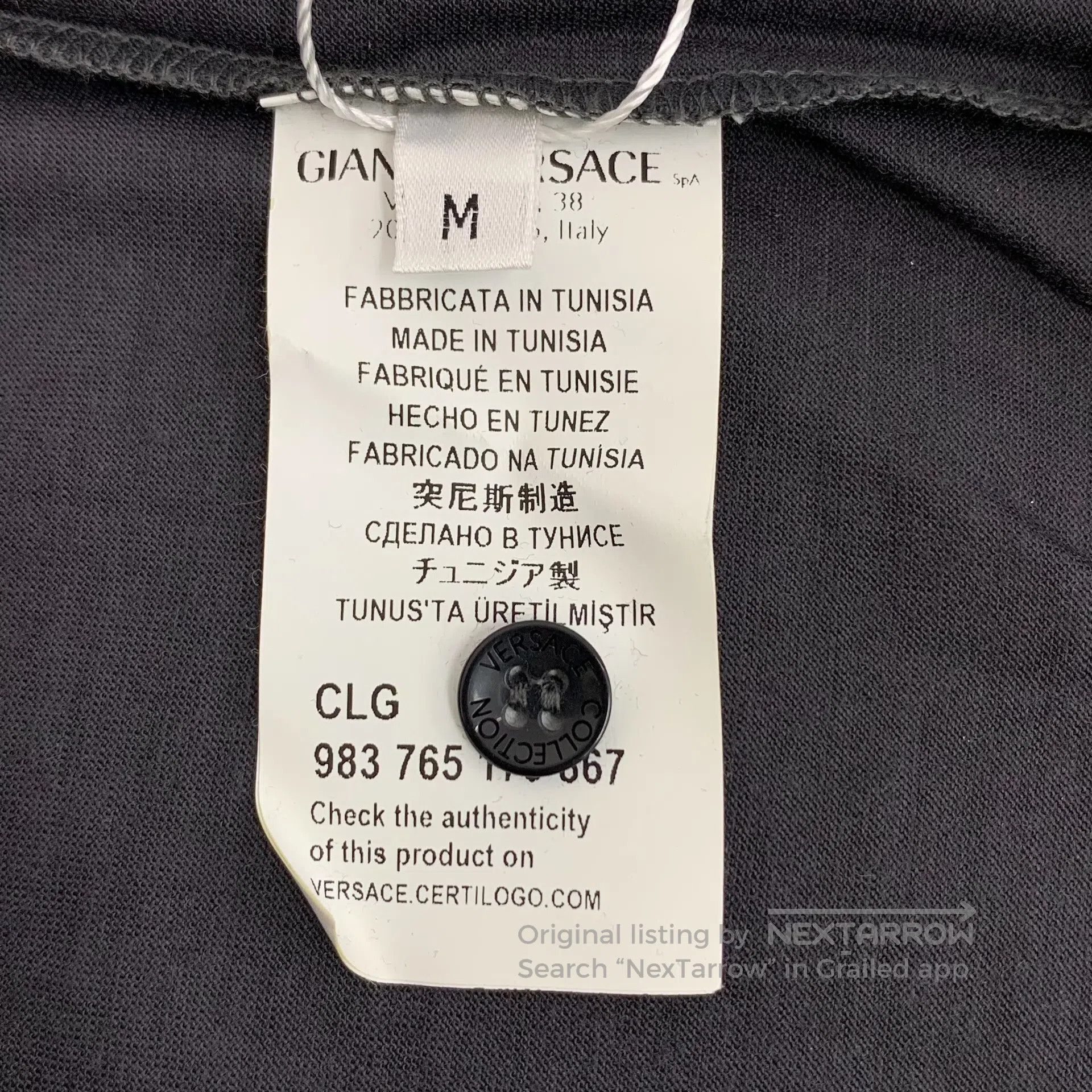 Versace Versace Black pocket ring buckle design cotton collar sing Size US M / EU 48-50 / 2 - 7 Thumbnail