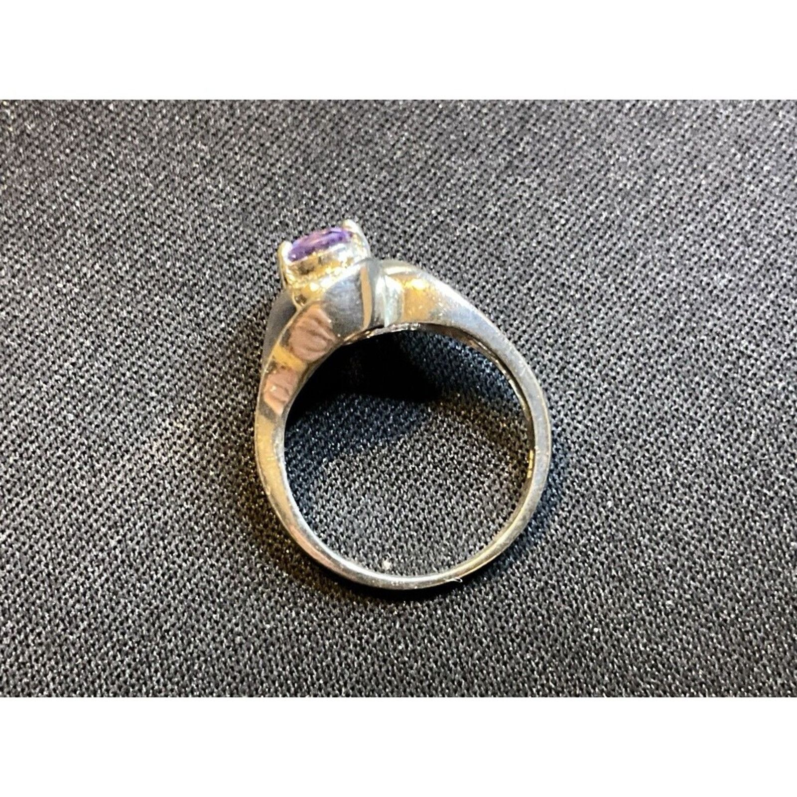 Other 925 Sterling Silver Amethyst Ring Size 6.5 Size ONE SIZE - 5 Thumbnail