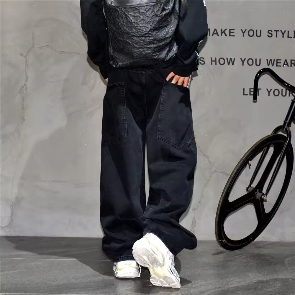Jean Hip Hop Stacked Baggy Jeans Size US 33 - 3 Thumbnail