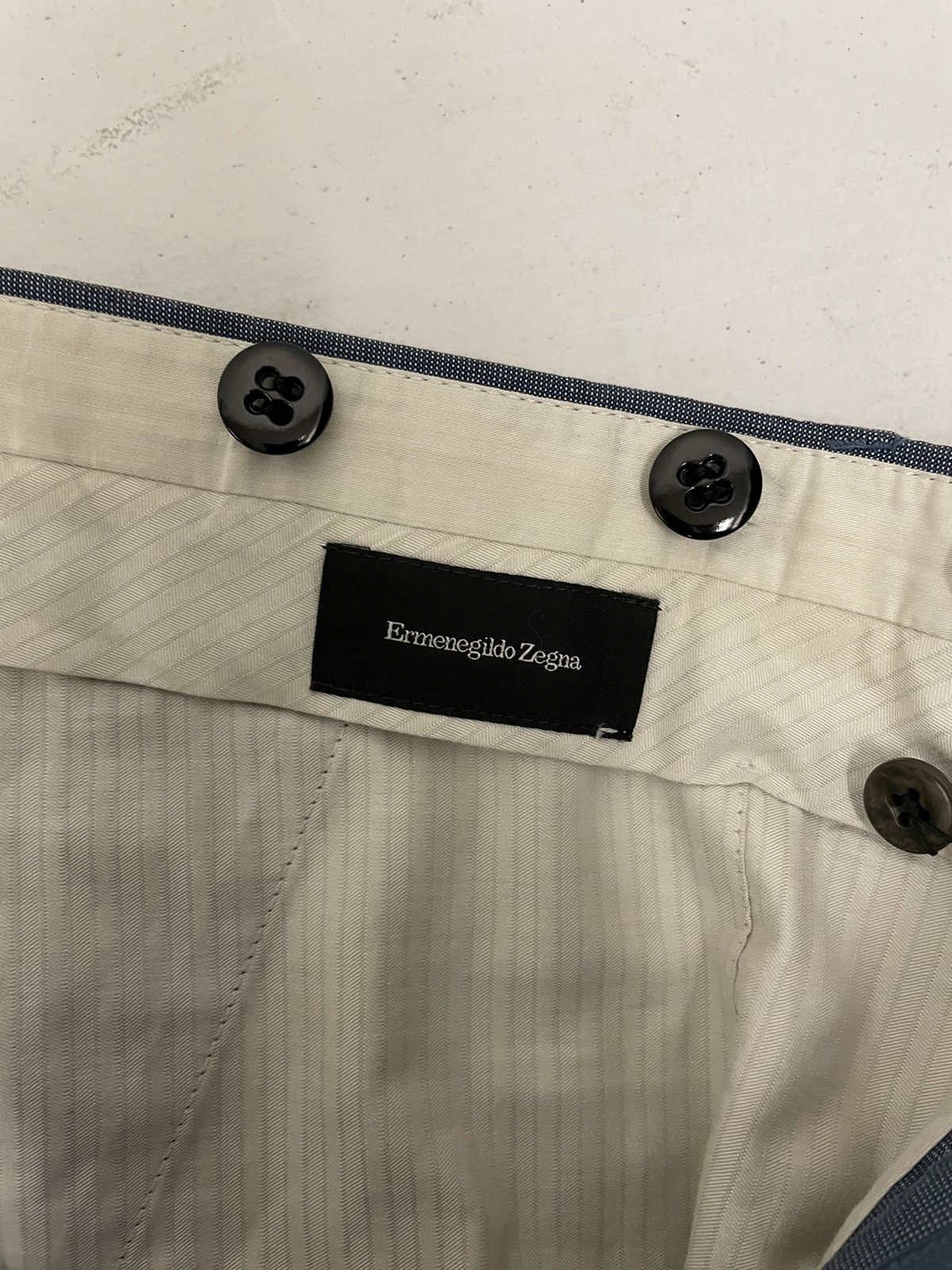 Ermenegildo Zegna Micro Nailhead Flat Front Cotton Trouser Size US 39 - 9 Thumbnail