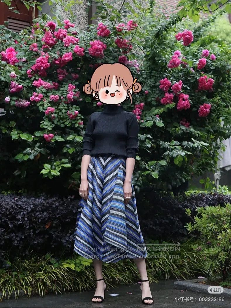 Issey Miyake Issey Miyake size:3 Blue Skirt Size 22" - 5 Thumbnail