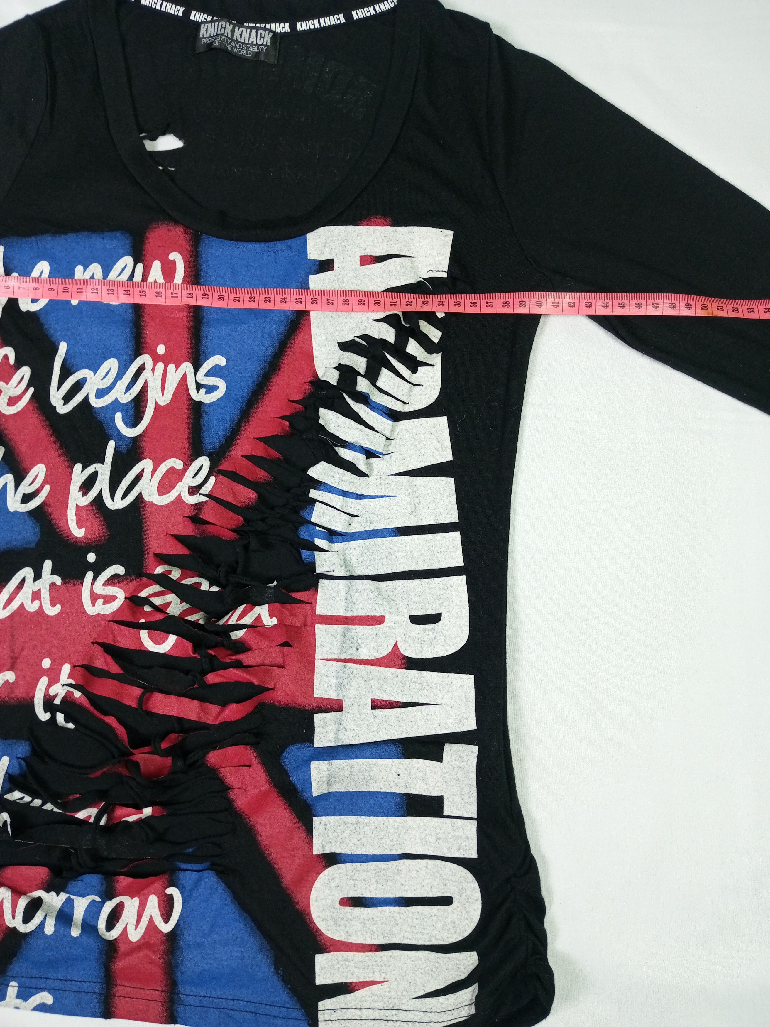 If Six Was Nine × Japanese Brand × Le Grande Bleu (L.G.B.) Knick Knack Distressed Grunge Punk long Sleeve Tshirt Size M / US 6-8 / IT 42-44 - 16 Thumbnail
