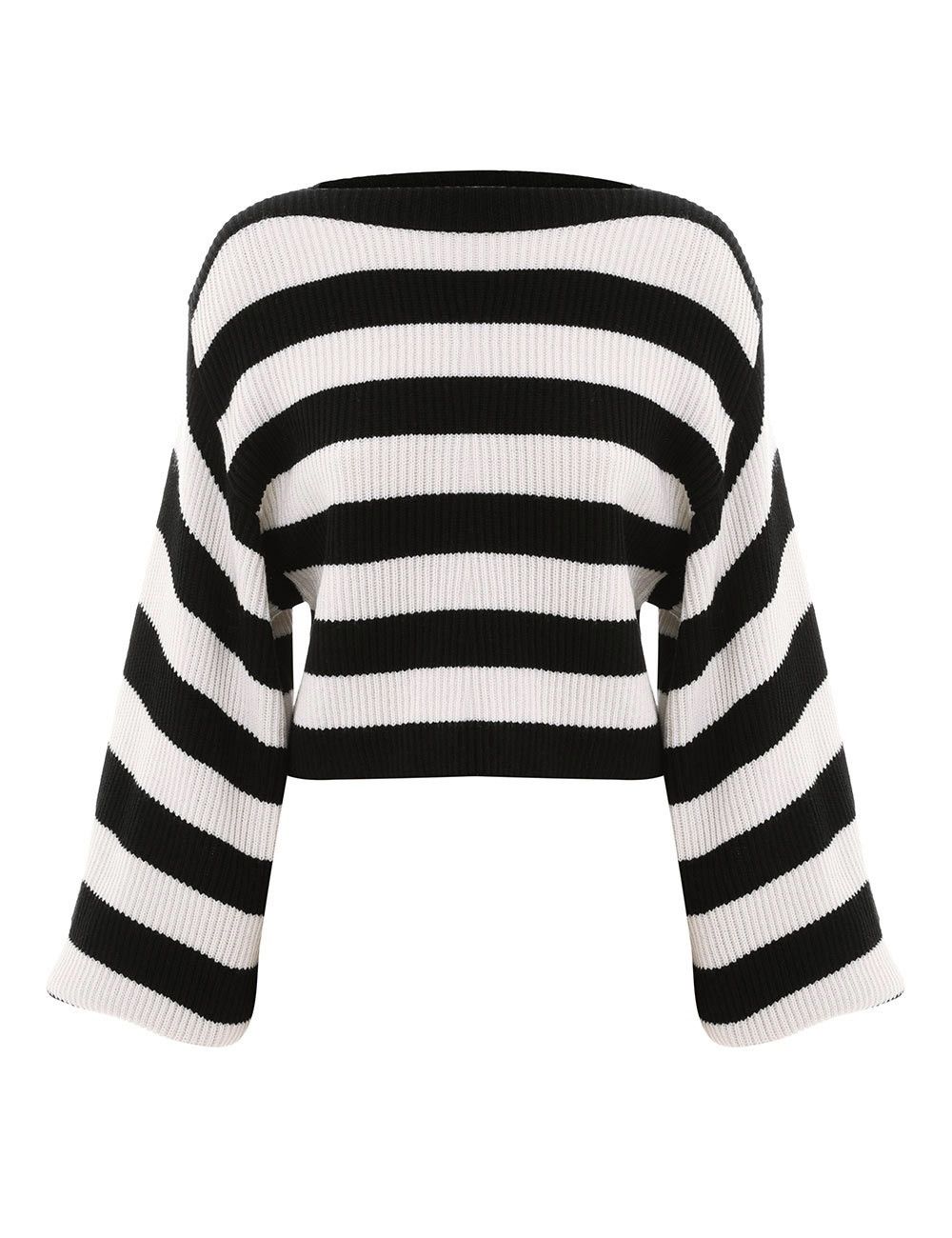 Zimmermann oc11z0825 Illustration Billow Sweater in Black/Cream Size M / US 6-8 / IT 42-44 - 1 Thumbnail