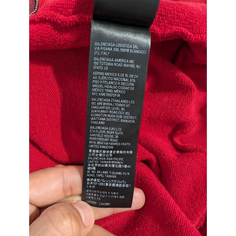 Balenciaga o1rshd1 Skater Zip Hoodie in Red Size US S / EU 44-46 / 1 - 20 Thumbnail