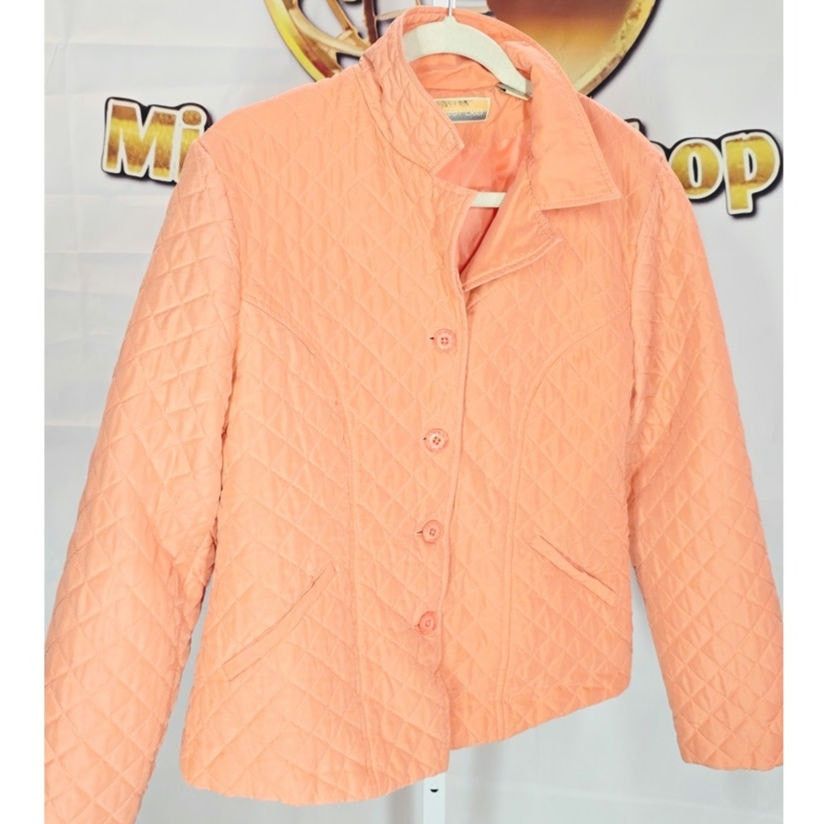 Other Bobby Chan Peach Quilted Silk Jacket - Size Large Size L / US 10 / IT 46 - 3 Thumbnail