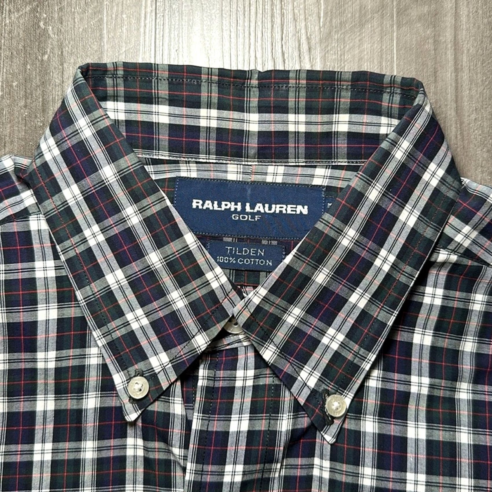 Ralph Lauren VINTAGE Ralph Lauren Golf Tilden Long Sleeve Button Down Shirt Small Mens Blue Plaid Navy Green White Red Size US S / EU 44-46 / 1 - 5 Thumbnail