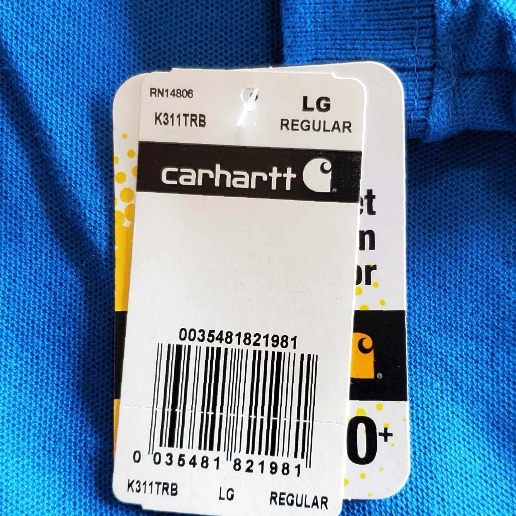 Carhartt VINTAGE Carhartt Polo Short Mens L Blue Embroidered Logo NWT Regular K311TRB Size US L / EU 52-54 / 3 - 2 Thumbnail