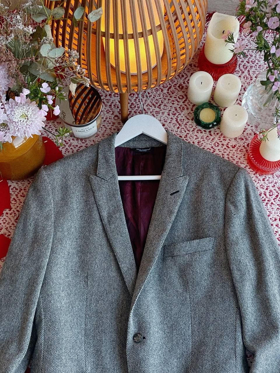 Dolce & Gabbana Dolce & Gabbana Martini Tweed Blazer Grey Size 52R - 13 Thumbnail