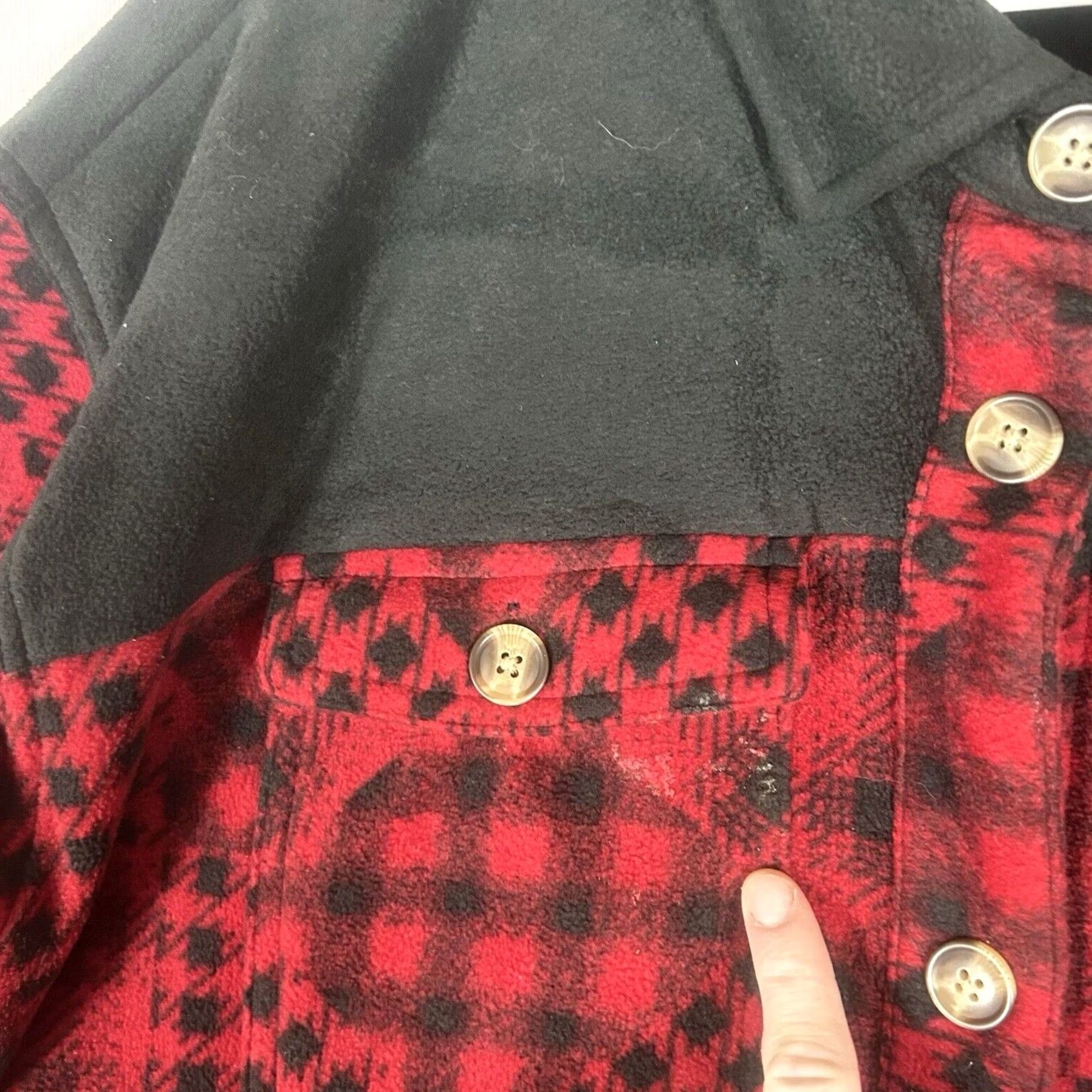 Vintage Maurices Heavy Plaid Flannel Jacket Shirt Womens XL Red Black Long Sleeve Fleece Quilted Pockets Snap Jacket Size XL / US 12-14 / IT 48-50 - 3 Thumbnail