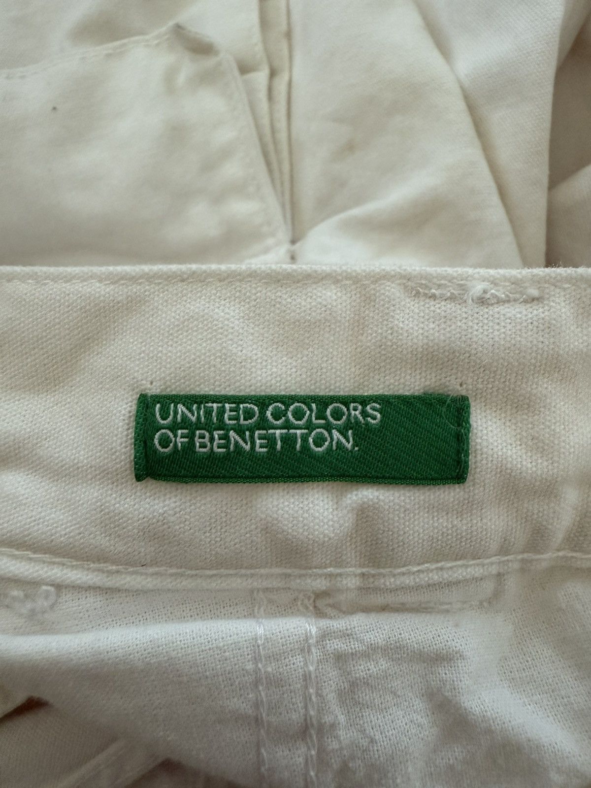United Colors Of Benetton WHITE CARGO PANTS WORKWEAR STY UNITED COLOR OF BENAETTON Size US 31 - 8 Thumbnail