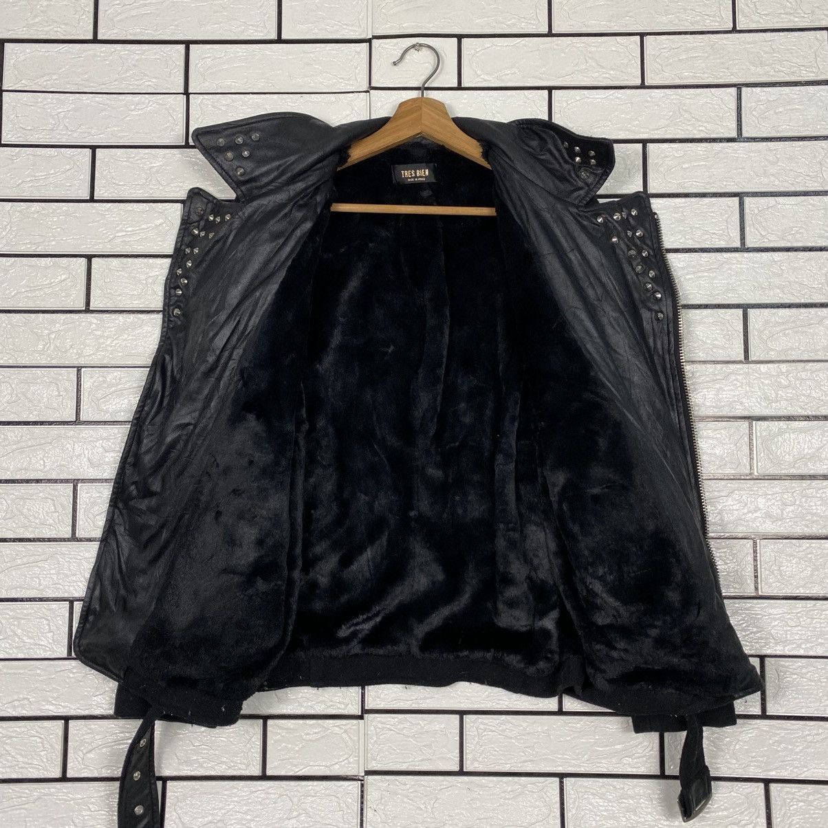 Japanese Brand Vintage Biker Jacket Double Collar Blanket Tres Bien Size US M / EU 48-50 / 2 - 14 Thumbnail