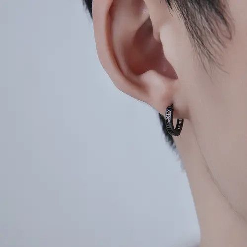 Jewelry One pairs Retro Earrings Gothic Punk Chrome Jewelry Spike Size ONE SIZE - 1 Thumbnail