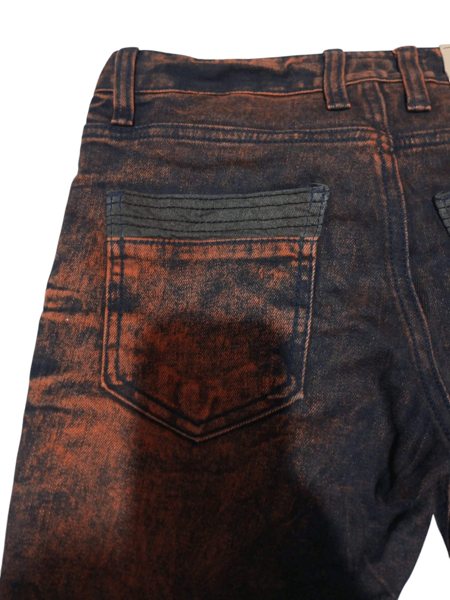 20471120 Vintage ildf black orange washed distressed denim Size US 27 - 4 Thumbnail