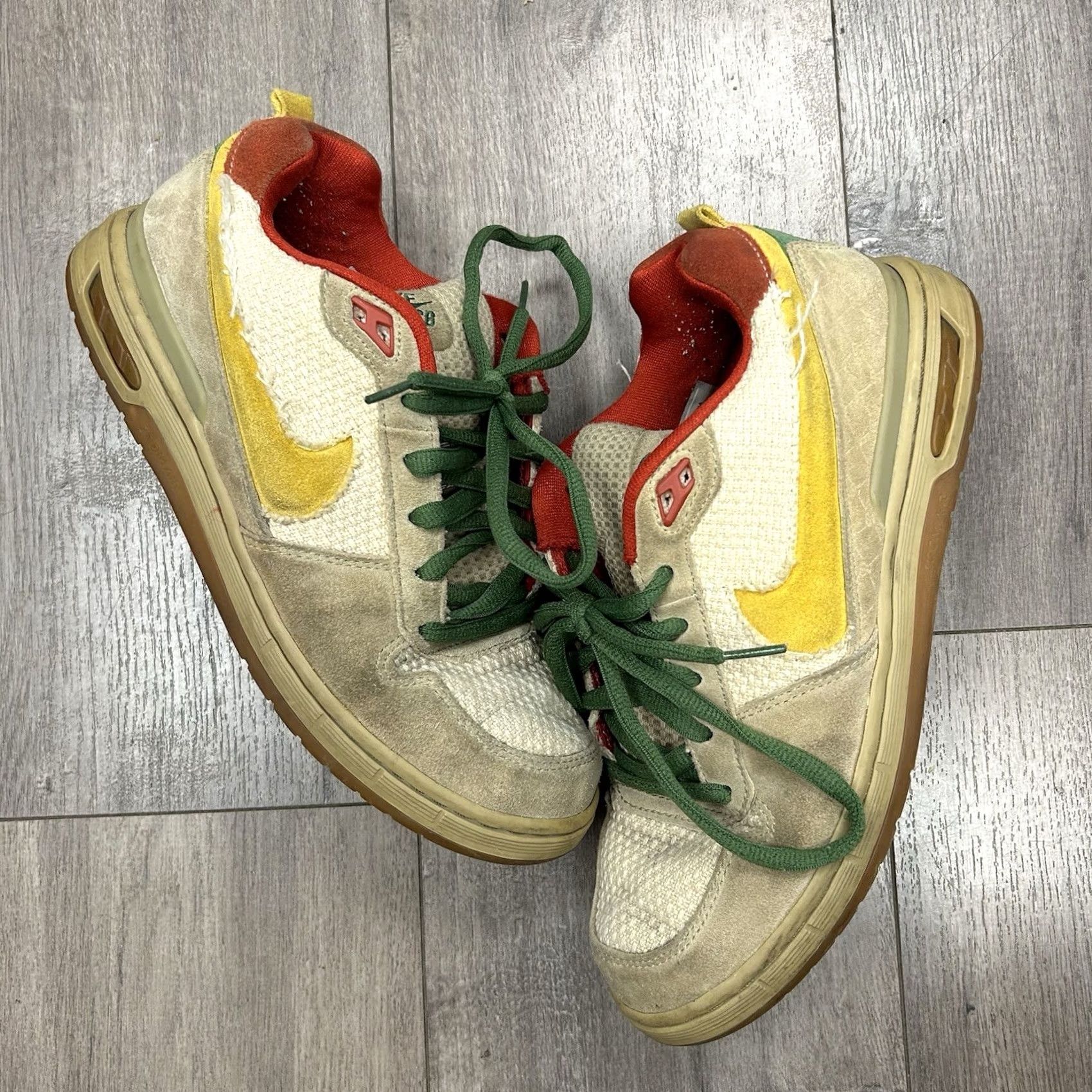 Nike Nike SB Paul Rodriguez Zoom Air Low Hemp/Rasta Size 10.5 Men's Sneaker 310802-271 Used As Is Size US 11 / EU 44 - 2 Thumbnail