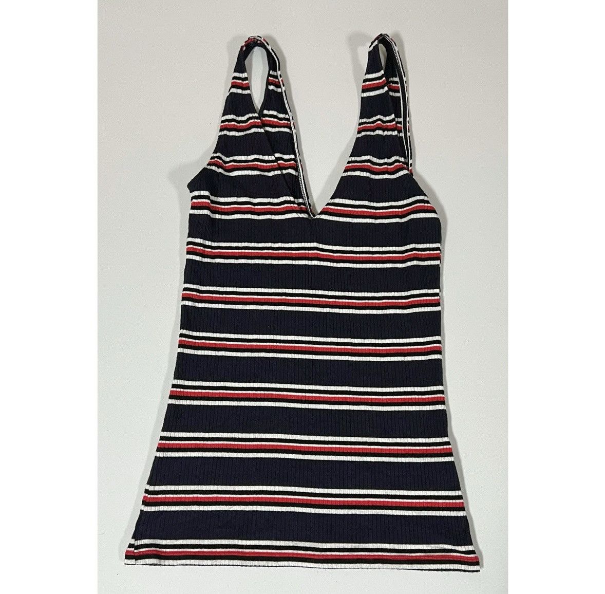 Express Express Striped V-Neck Stretch Tank Top Camisole Size S ♥️✨ Size S / US 4 / IT 40 - 1 Thumbnail