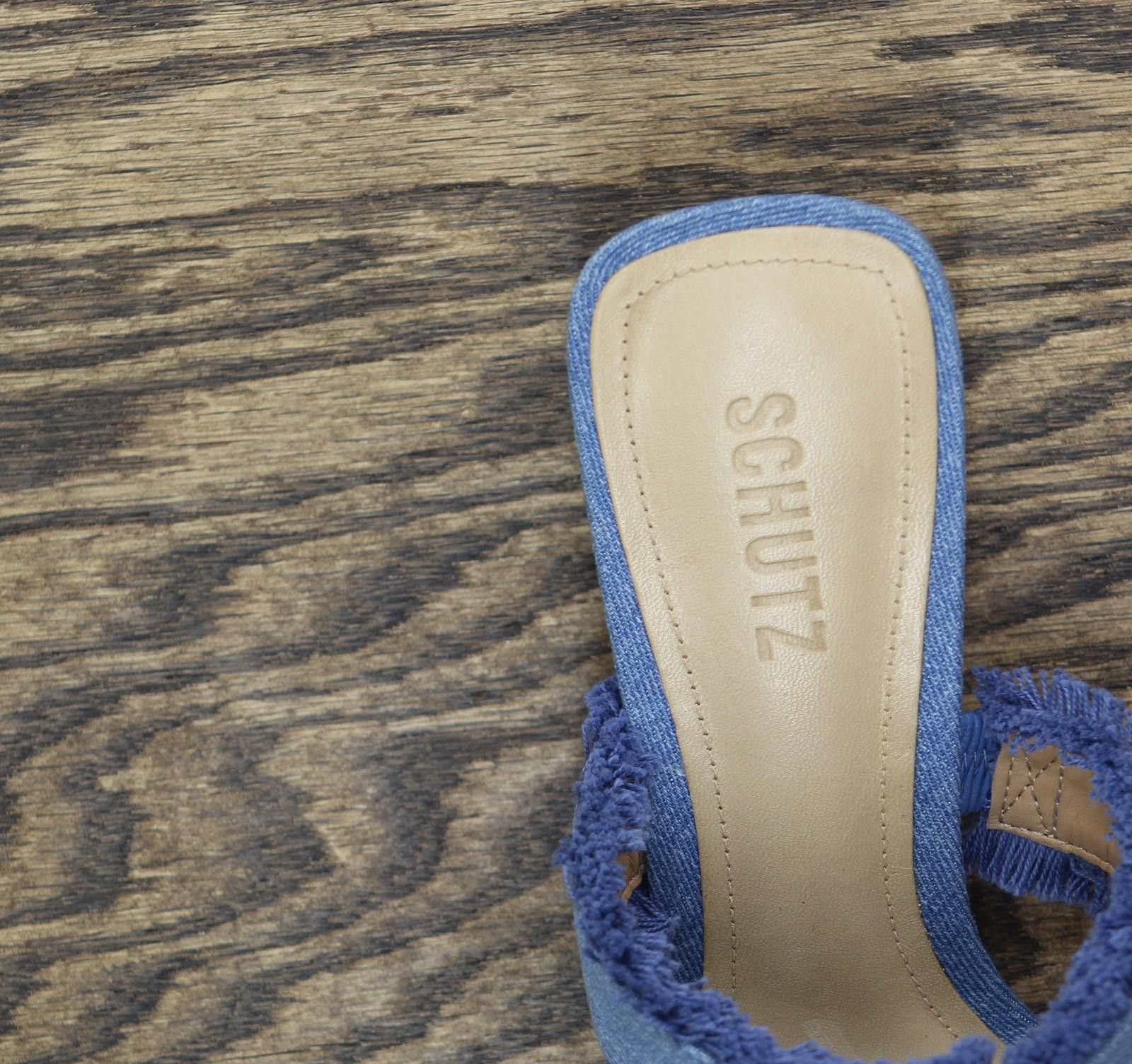 Other Schutz Mid Block Sandals Azul / Summer Blue Jeans 9.5b Size US 9.5 / IT 39.5 - 8 Thumbnail