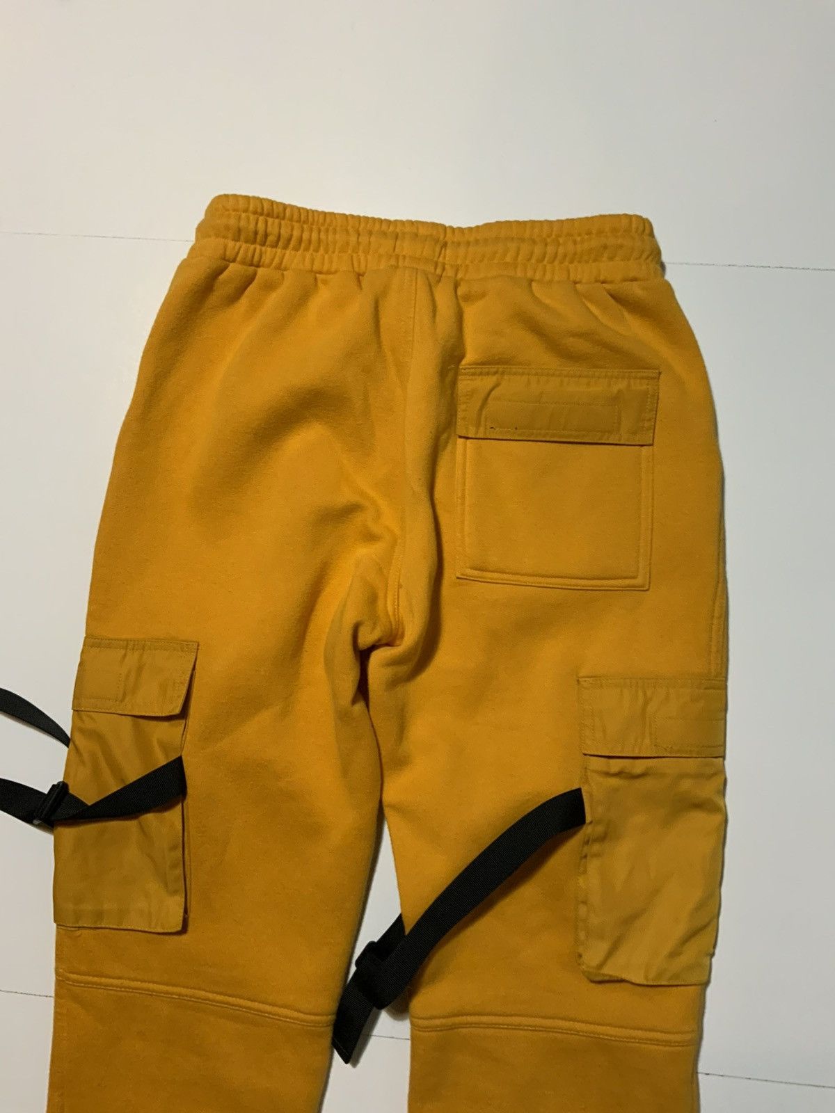 EPTM. EPTM Mustard Yellow Black Straps Cargo Fleece Sweatpants. Size US 32 / EU 48 - 7 Thumbnail